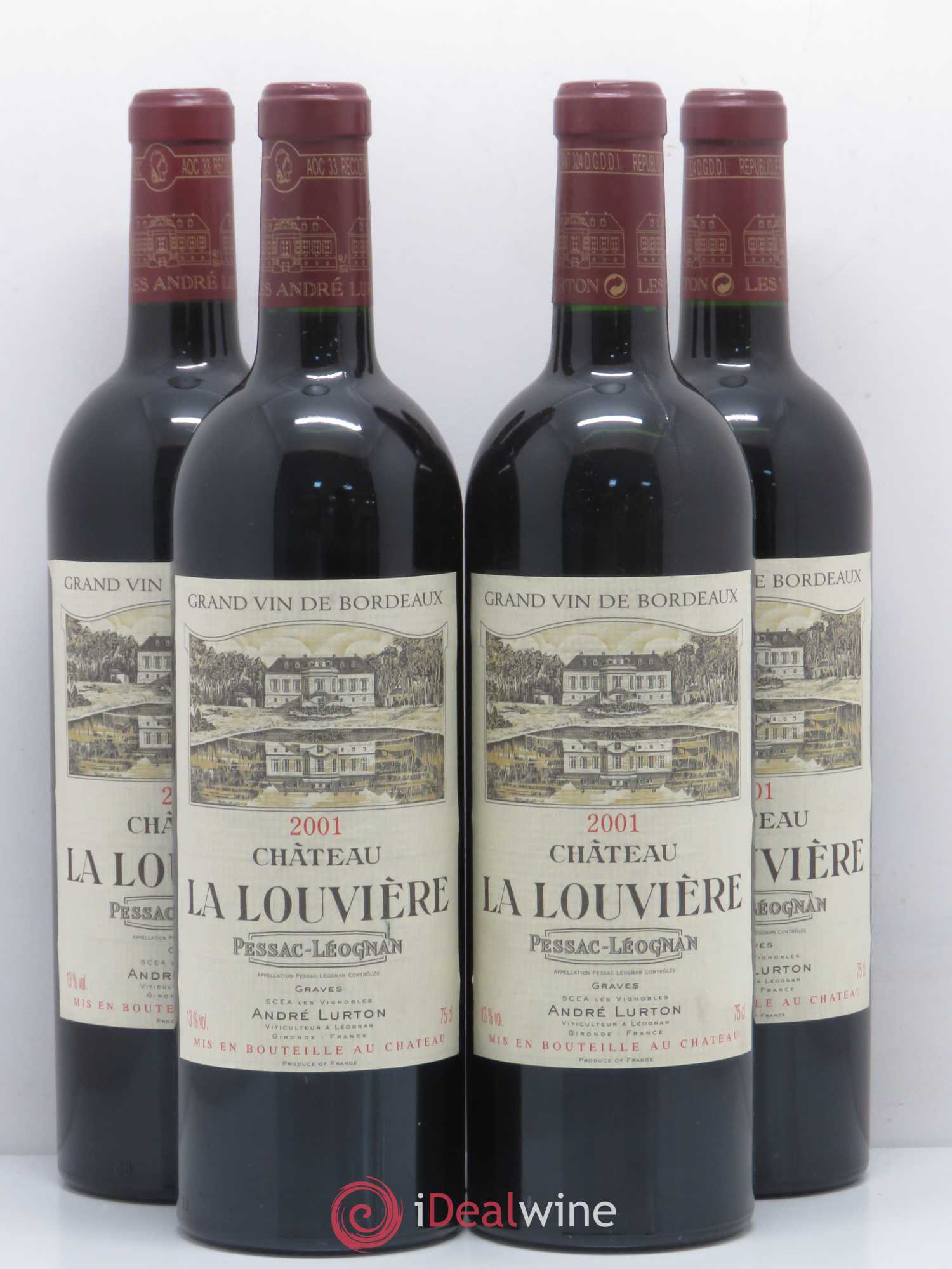 Château la Louvière 2001 - Lot de 4 bouteilles - 0