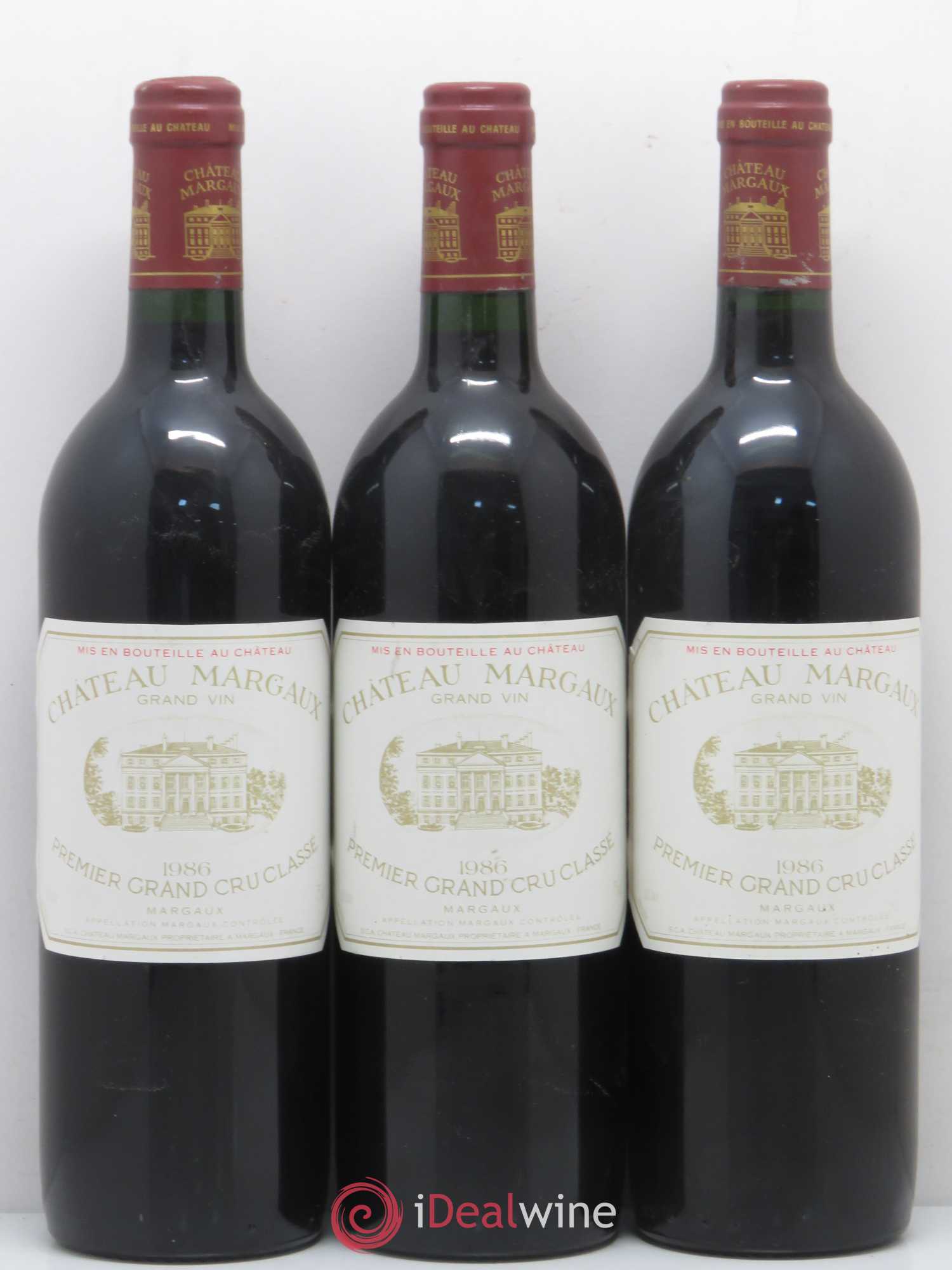 Château Margaux 1er Grand Cru Classé 1986 - Lot de 3 bouteilles - 0