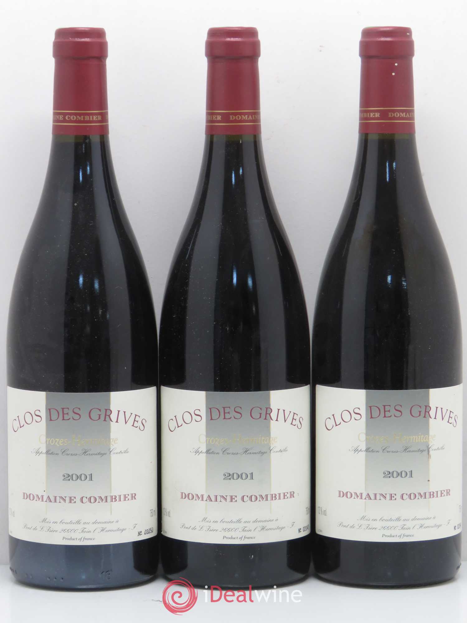 Crozes-Hermitage Clos des Grives Combier 2001 - Lot de 5 bouteilles - 1