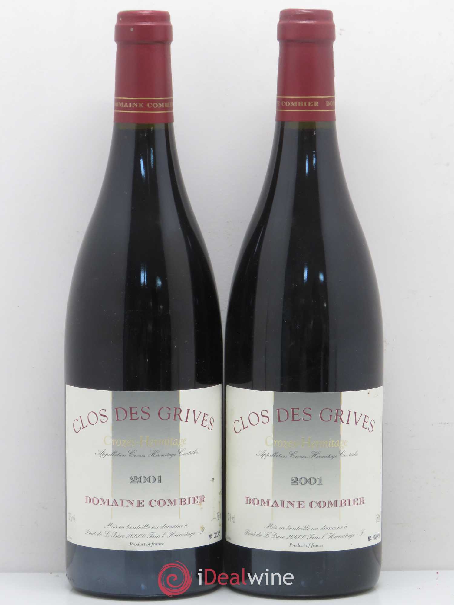 Crozes-Hermitage Clos des Grives Combier 2001 - Lot de 5 bouteilles - 2