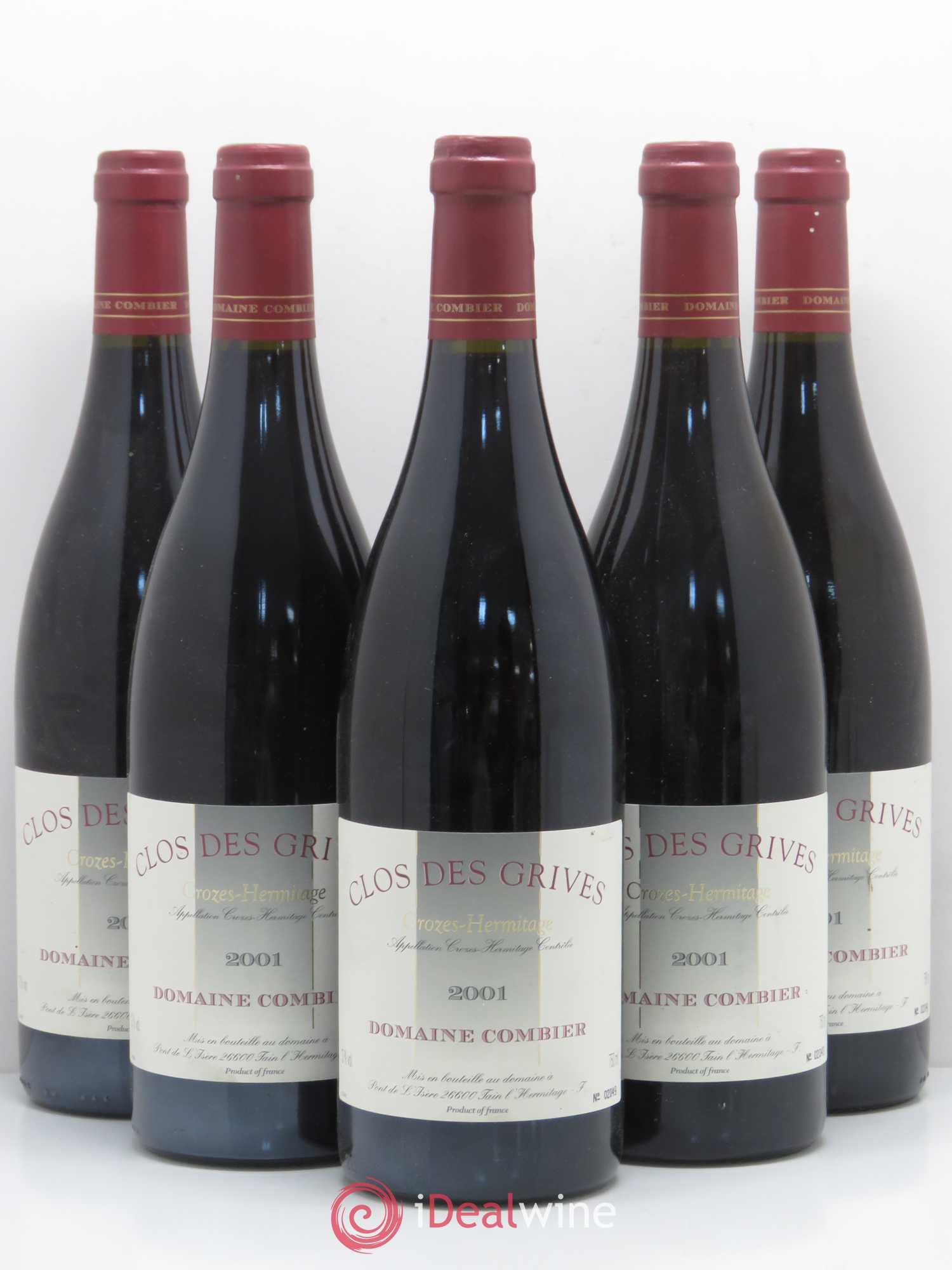 Crozes-Hermitage Clos des Grives Combier 2001 - Lot de 5 bouteilles - 0