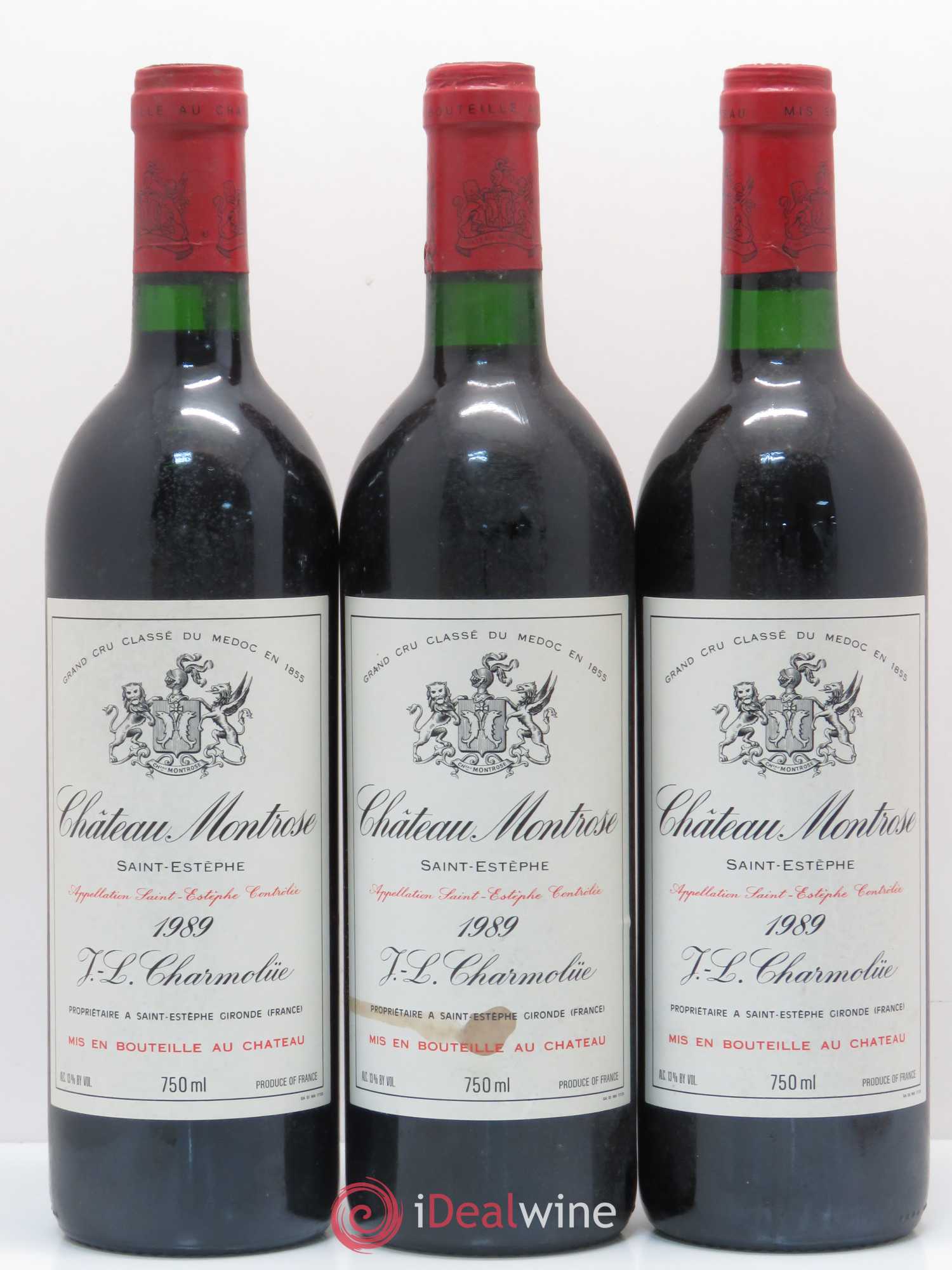 Château Montrose 2ème Grand Cru Classé 1989 - Lot de 3 bouteilles - 0