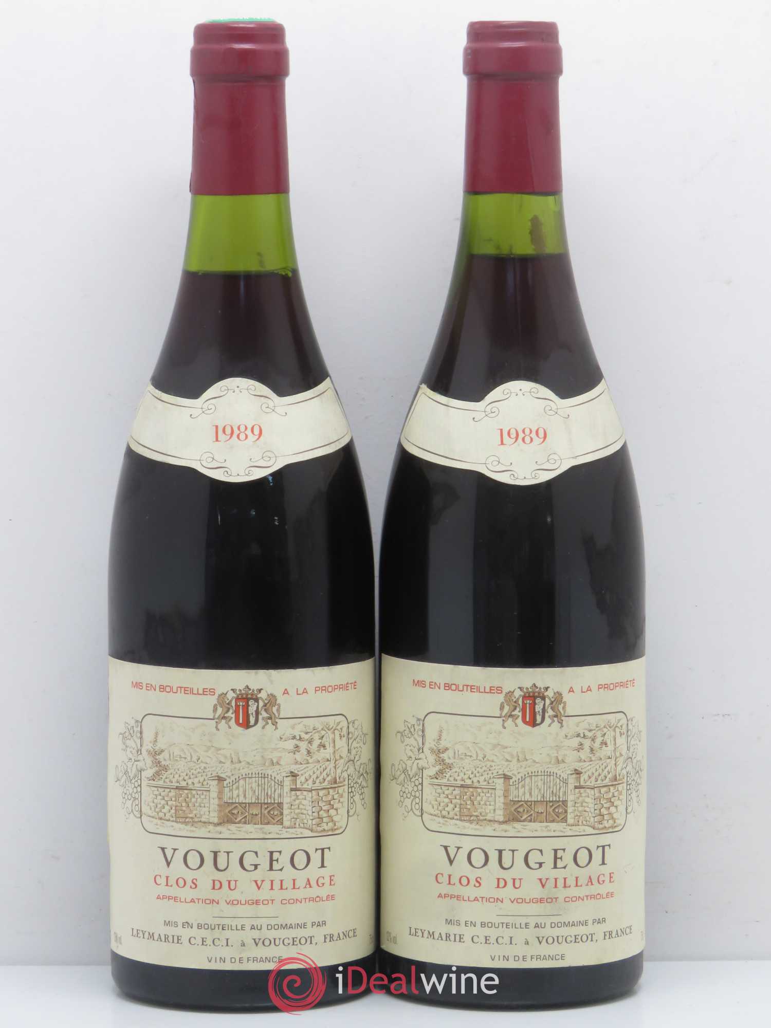 Clos de Vougeot Grand Cru Clos du Village Leymarie 1989 - Lotto di 2 bottiglie - 0
