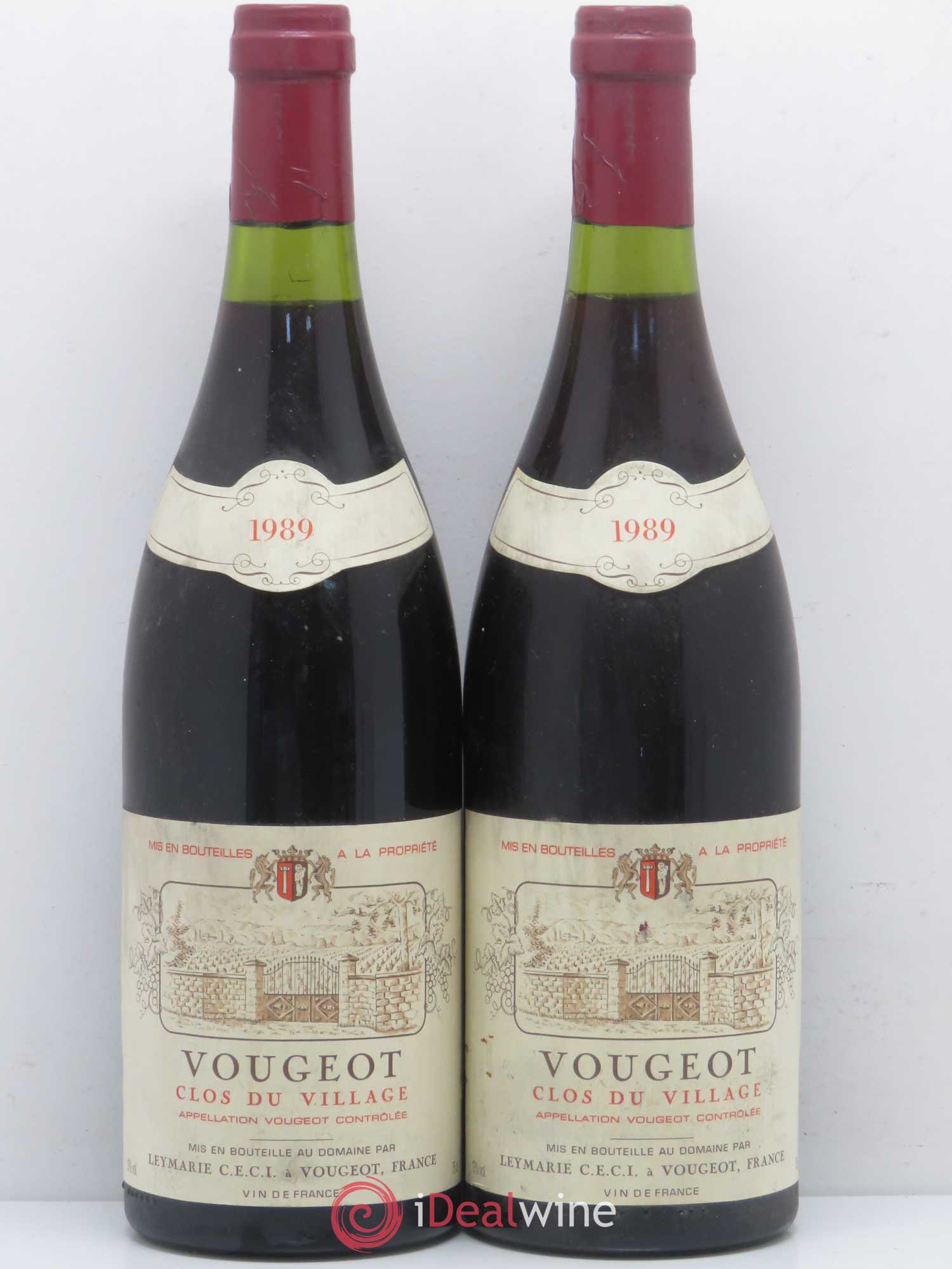 Clos de Vougeot Grand Cru Clos du Village Leymarie 1989 - Lotto di 2 bottiglie - 0