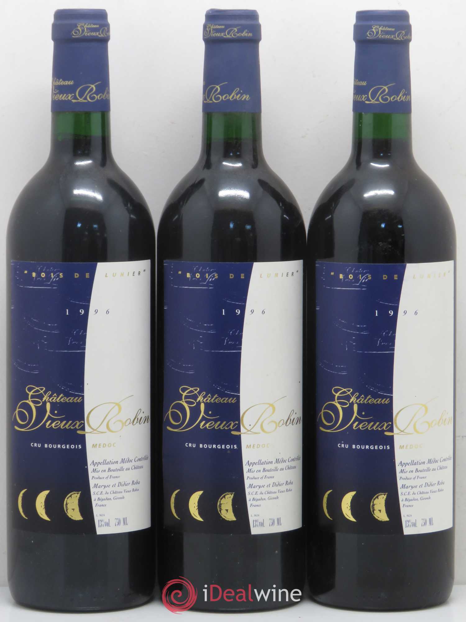 Château Vieux Robin Cru Bourgeois 1996 - Lot de 3 bouteilles - 0