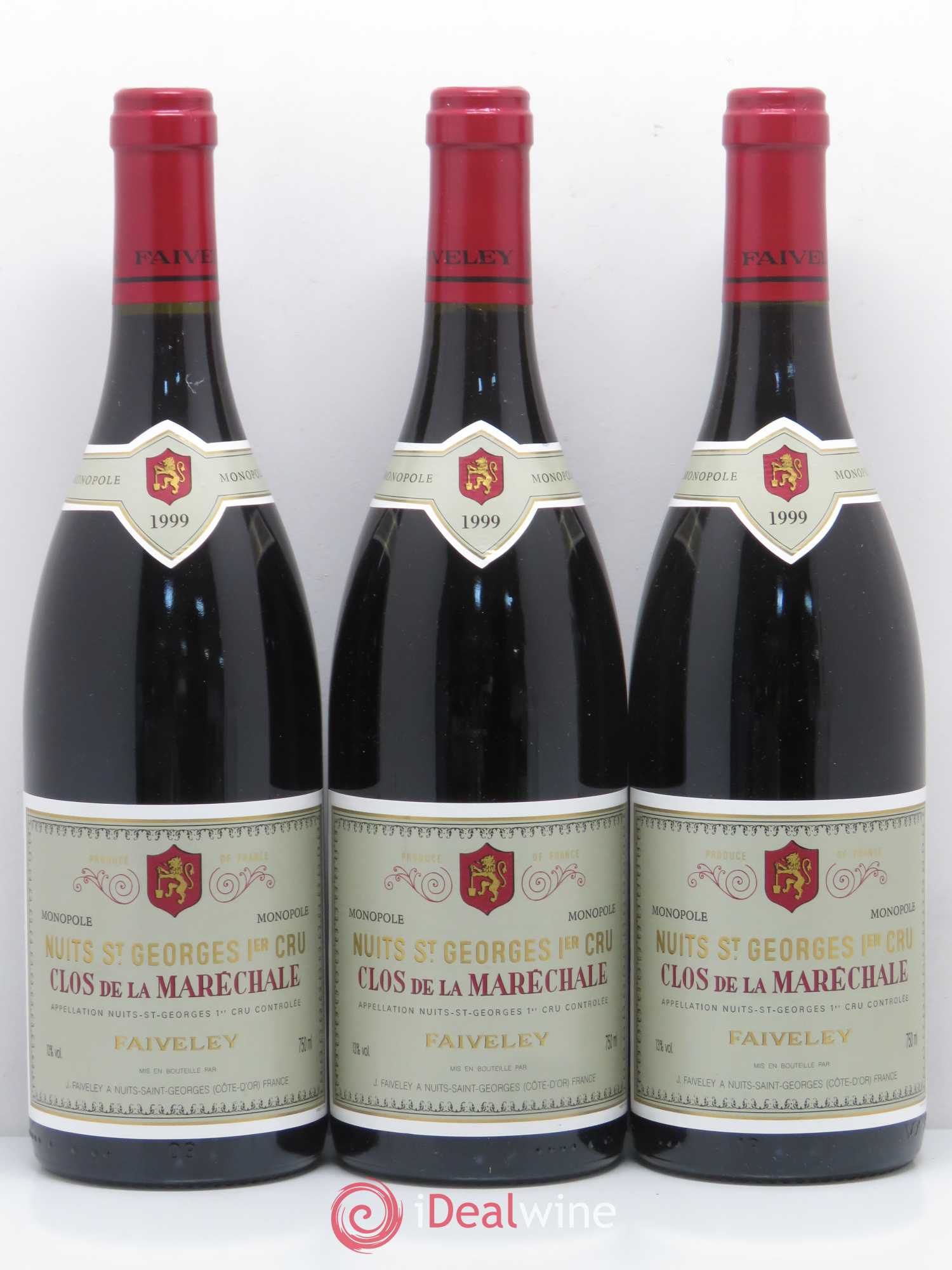 Nuits-Saint-Georges 1er Cru Clos de la Maréchale Faiveley 1999 - Posten von 3 Flaschen - 0