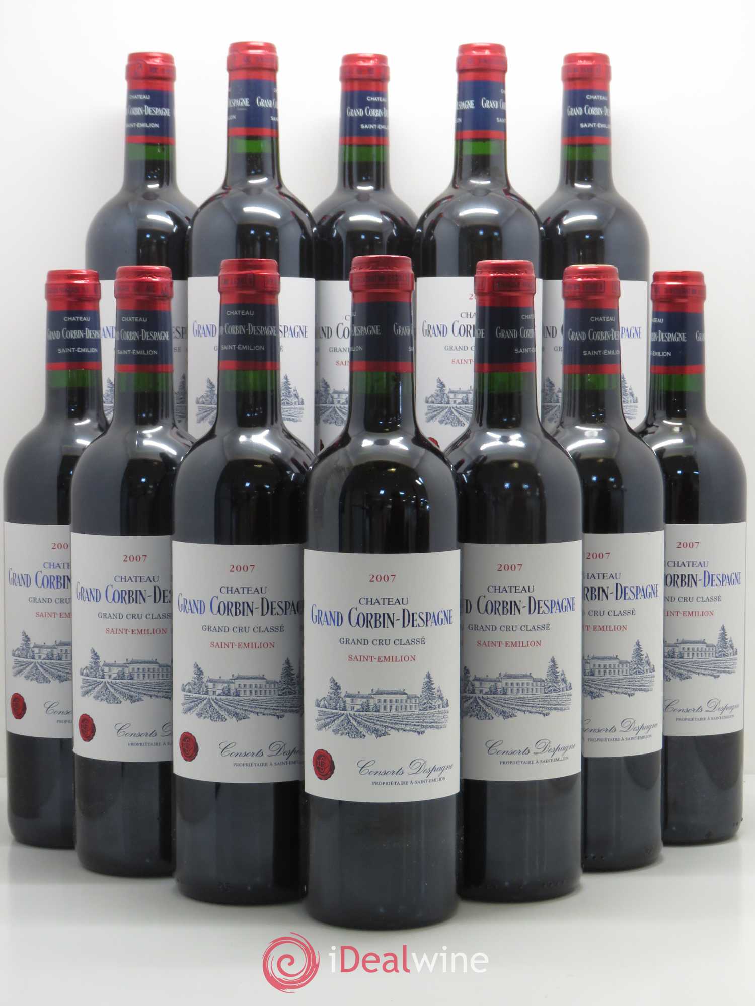 Château Grand Corbin Despagne Grand Cru Classé 2007 - Lot de 12 bouteilles - 0
