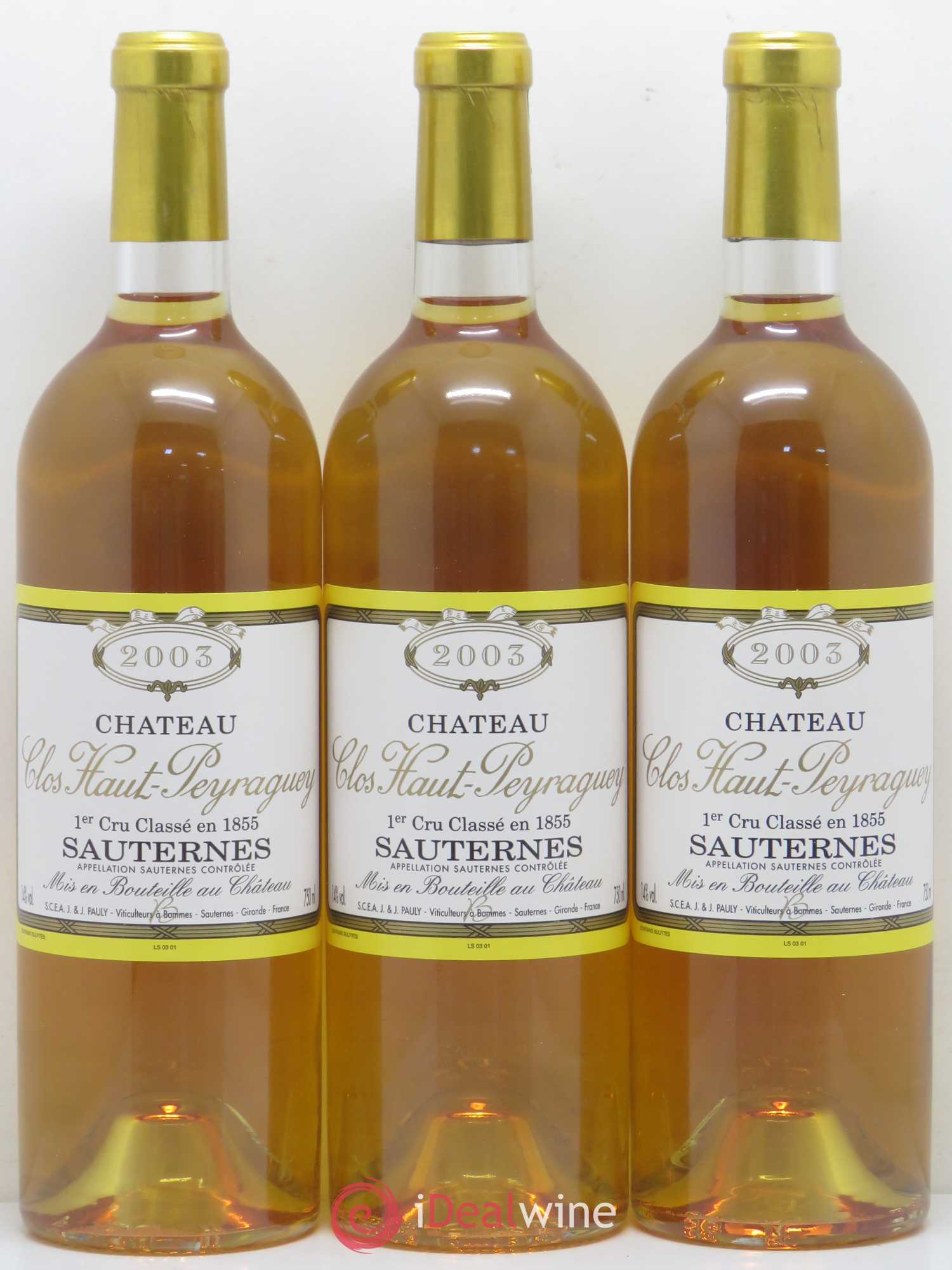 Clos Haut-Peyraguey 1er Grand Cru Classé 2003 - Lotto di 12 bottiglie - 1