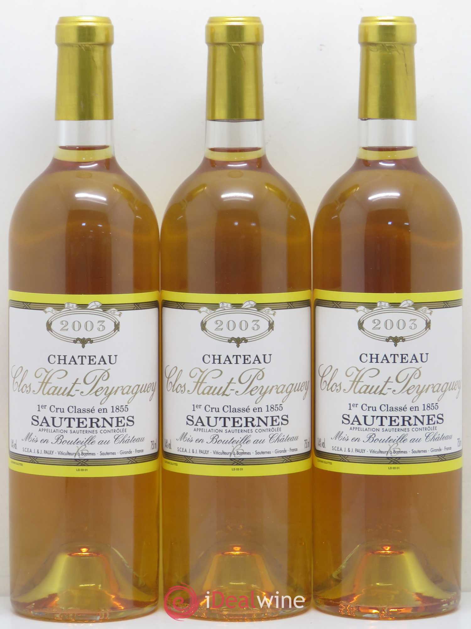 Clos Haut-Peyraguey 1er Grand Cru Classé 2003 - Lotto di 12 bottiglie - 3