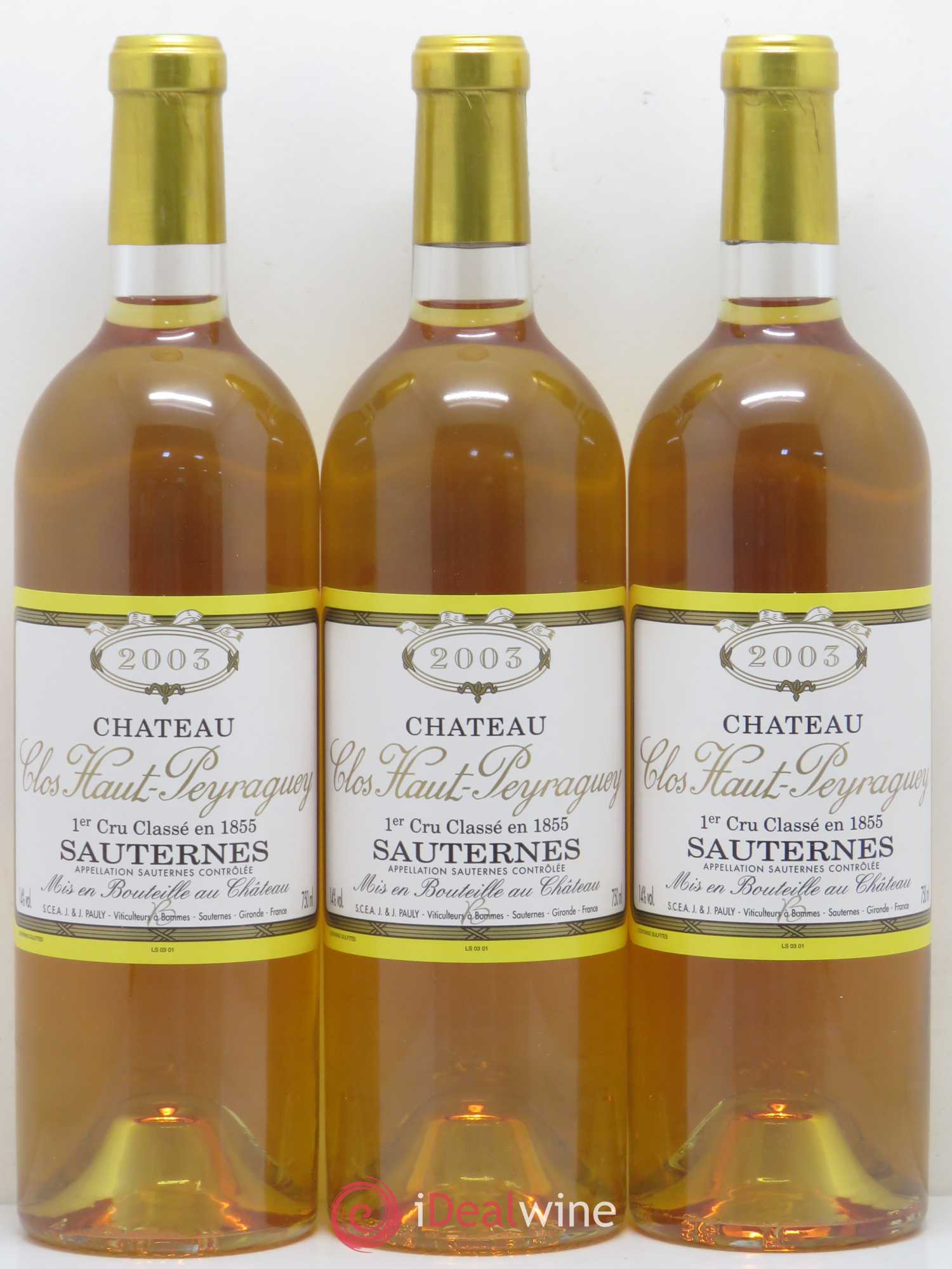 Clos Haut-Peyraguey 1er Grand Cru Classé 2003 - Lotto di 12 bottiglie - 4