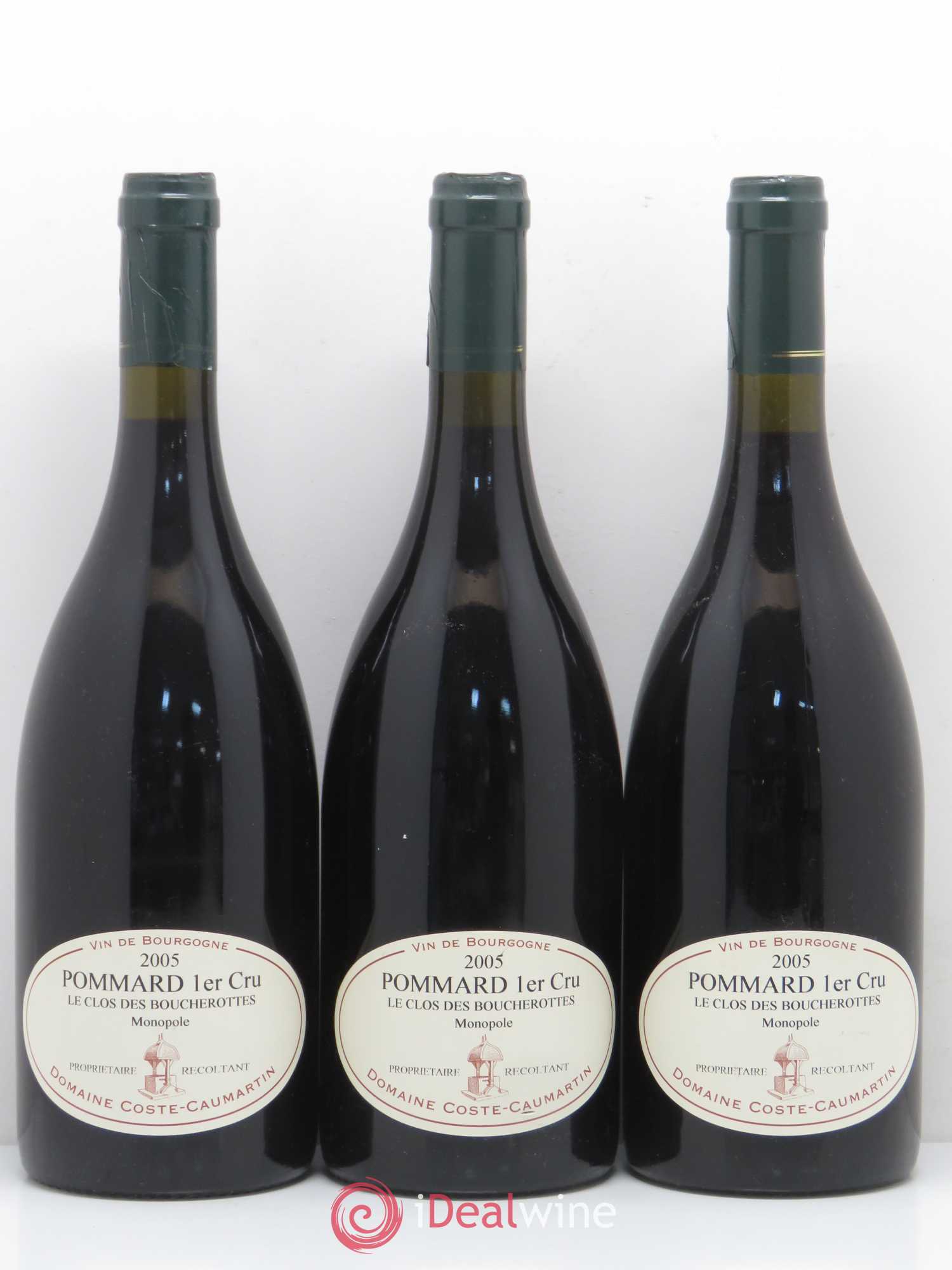 Pommard 1er Cru Le clos de Boucherottes Coste Caumartin 2005 - Posten von 3 Flaschen - 0