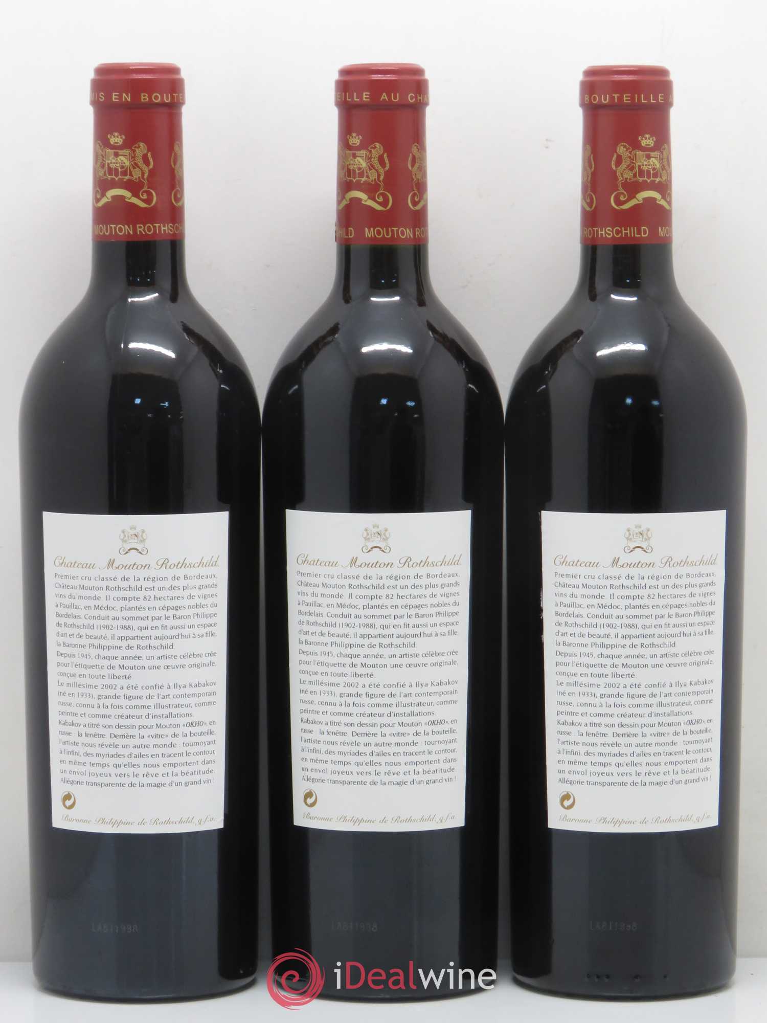 Château Mouton Rothschild 1er Grand Cru Classé 2002 - Lot de 6 bouteilles - 2