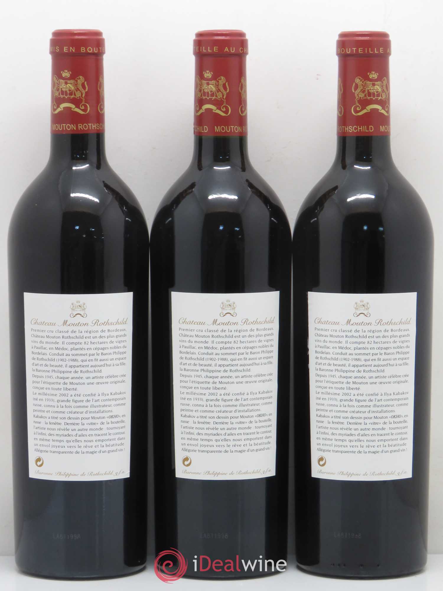 Château Mouton Rothschild 1er Grand Cru Classé 2002 - Lot de 6 bouteilles - 4