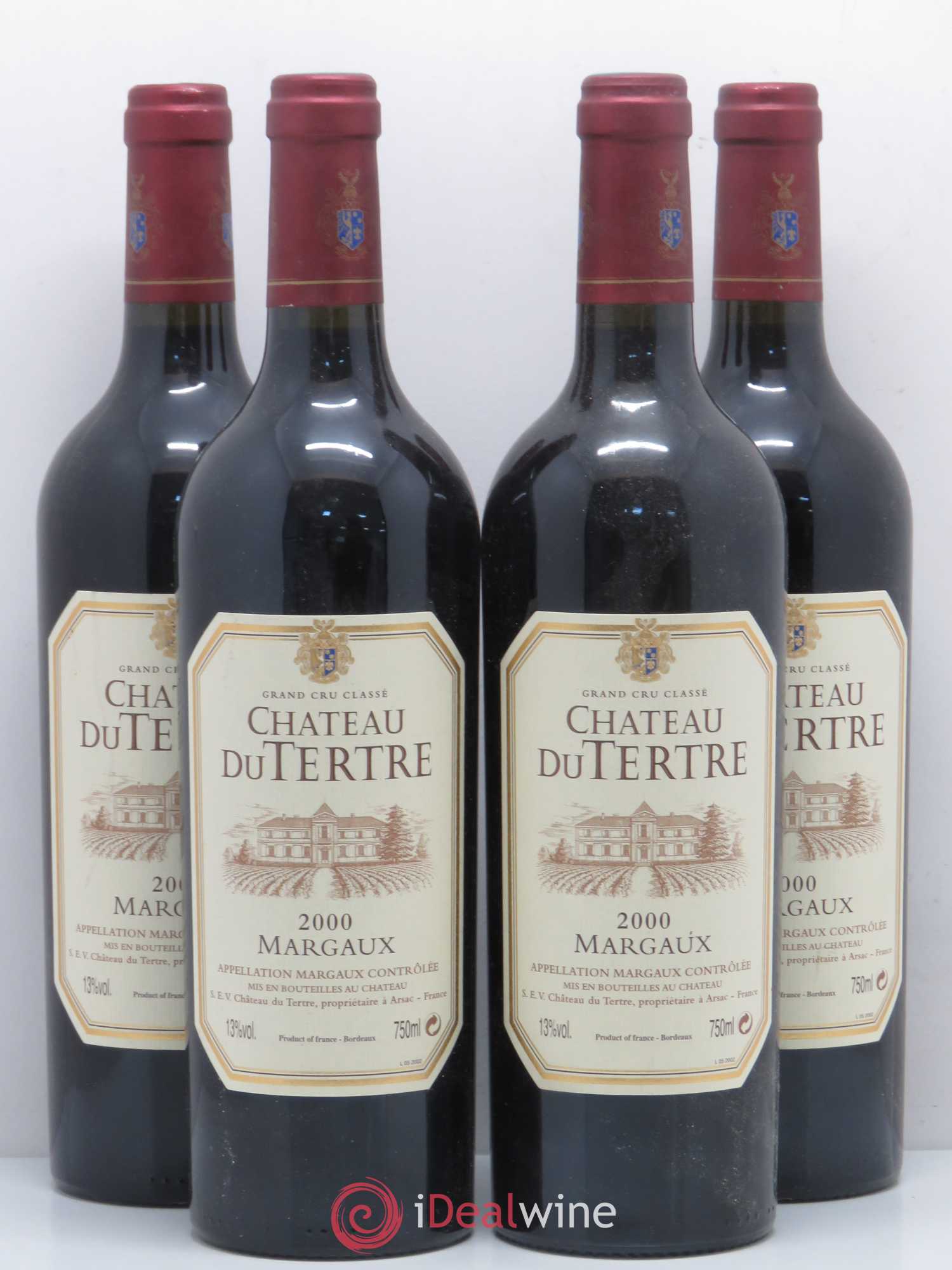 Château du Tertre 5ème Grand Cru Classé 2000 - Lot de 4 bouteilles - 0