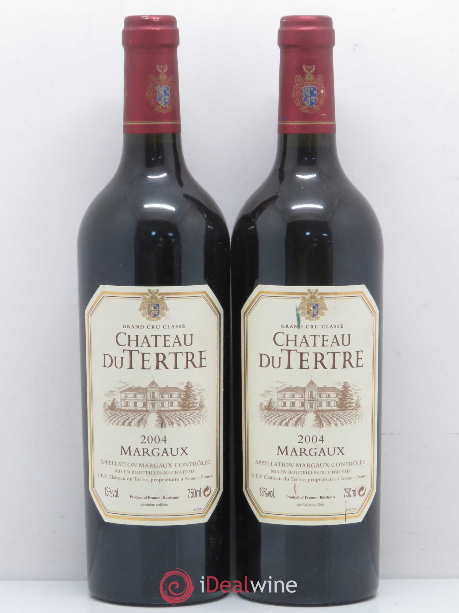 Château du Tertre 5ème Grand Cru Classé 2004 - Lot de 2 bouteilles - 0
