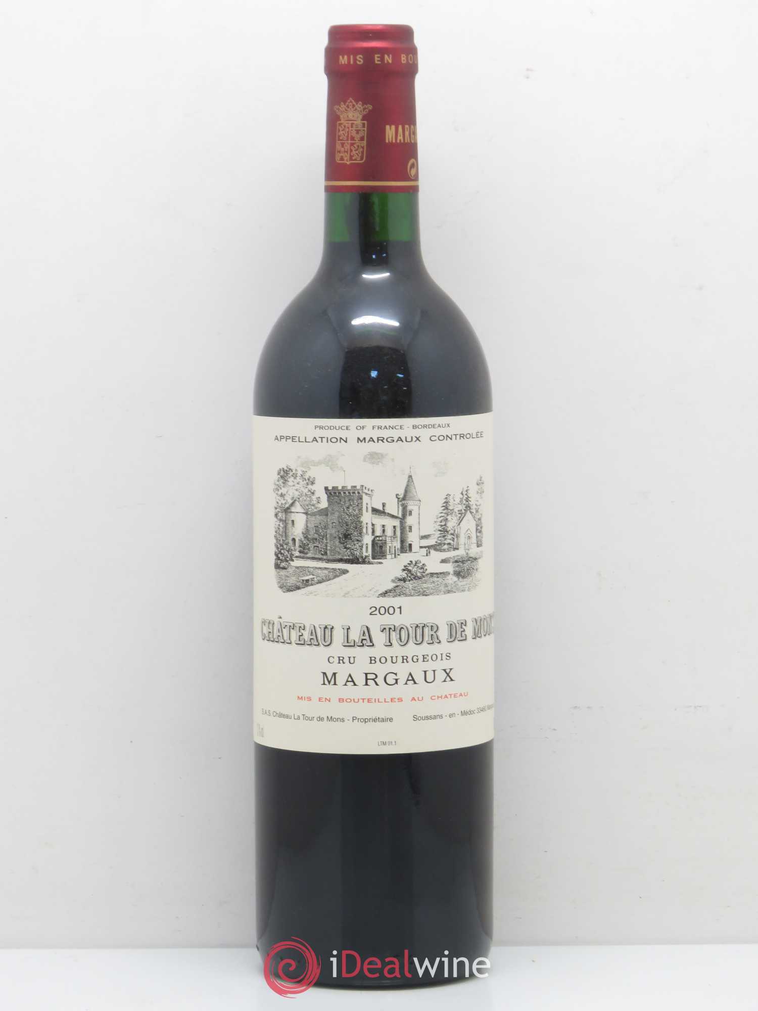 Château la Tour de Mons Cru Bourgeois 2001 - Lot de 1 bouteille - 0