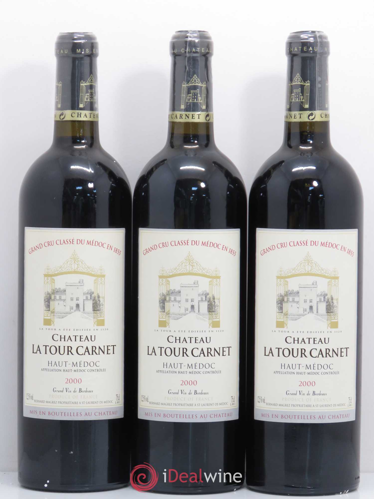 Château la Tour Carnet 4ème Grand Cru Classé 2000 - Lot de 6 bouteilles - 2