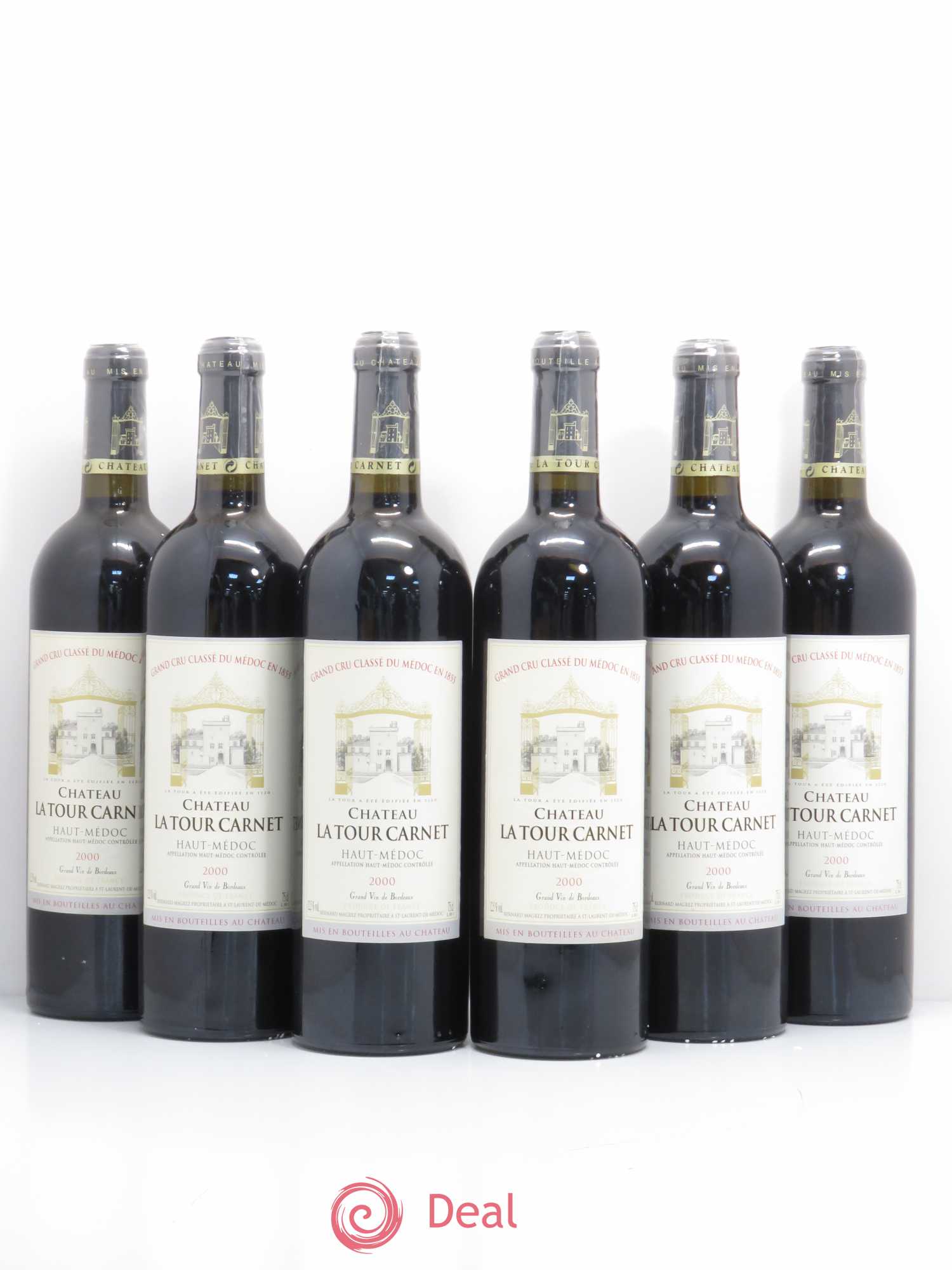 Château la Tour Carnet 4ème Grand Cru Classé 2000 - Lot de 6 bouteilles - 0
