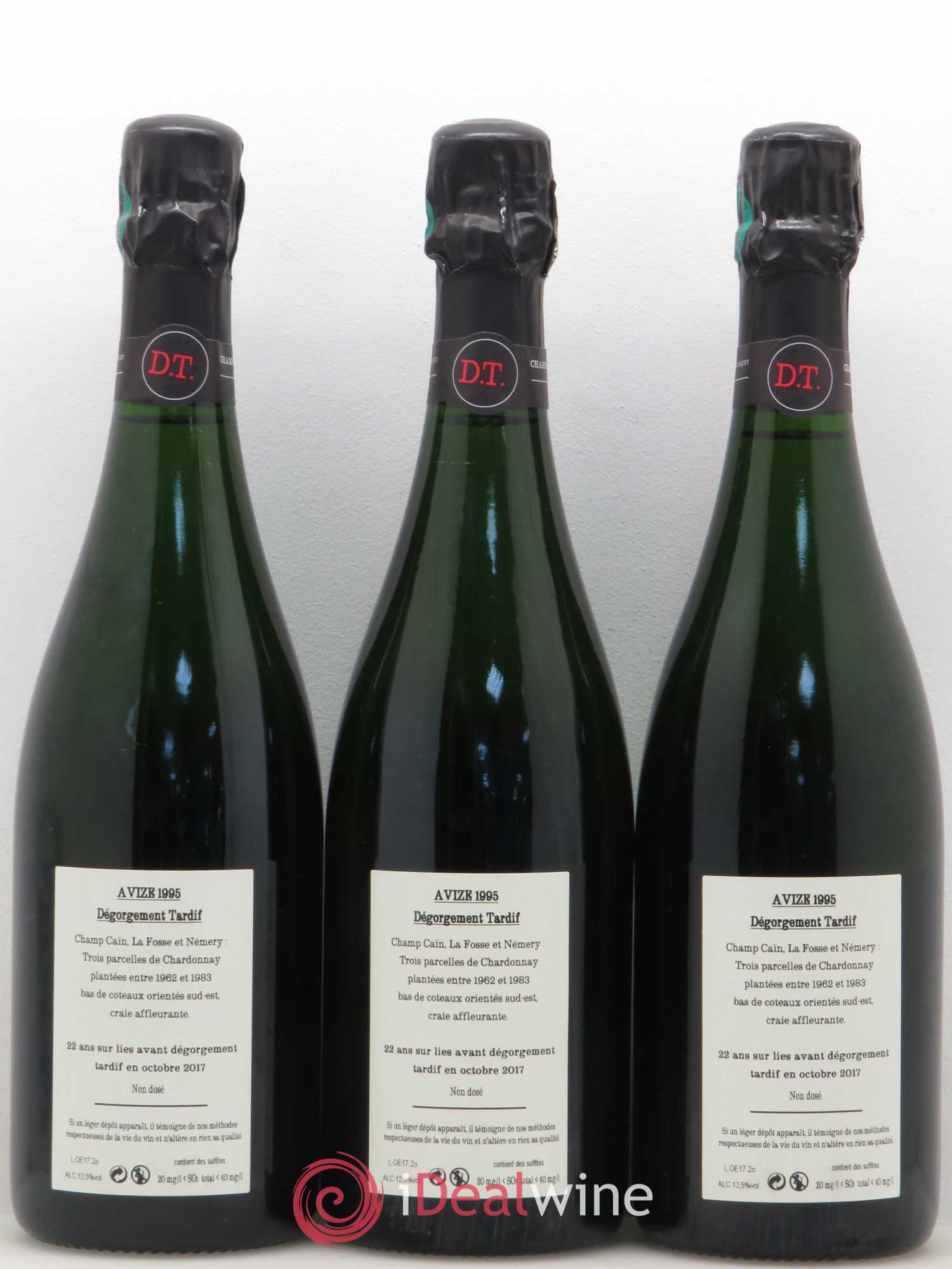 Avize DT (Dégorgement Tardif) Jacquesson 1995 - Lot de 3 bouteilles - 1