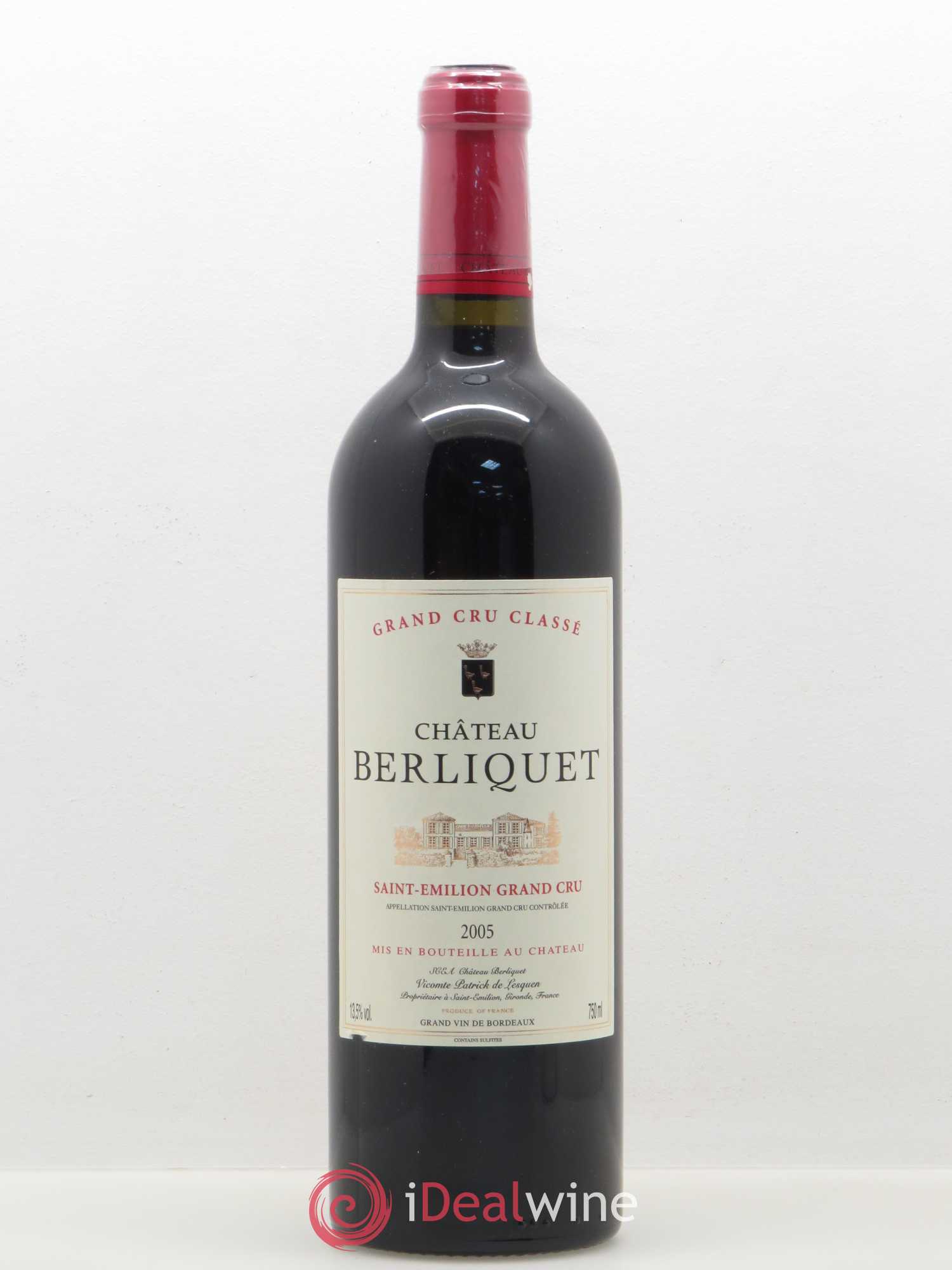 Château Berliquet Grand Cru Classé 2005 - Lot de 1 bouteille - 0