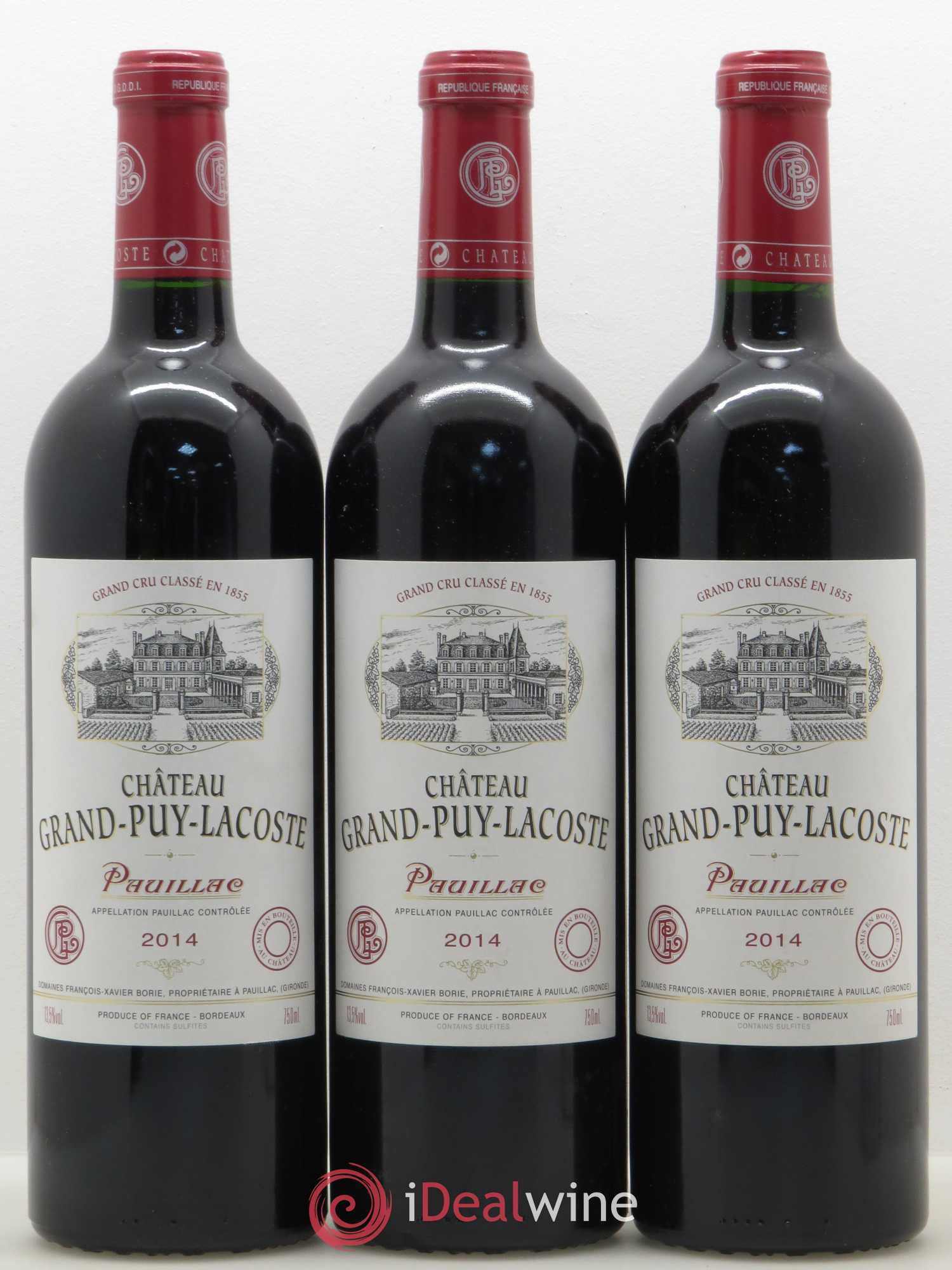 Château Grand Puy Lacoste 5ème Grand Cru Classé 2014 - Lot de 3 bouteilles - 0