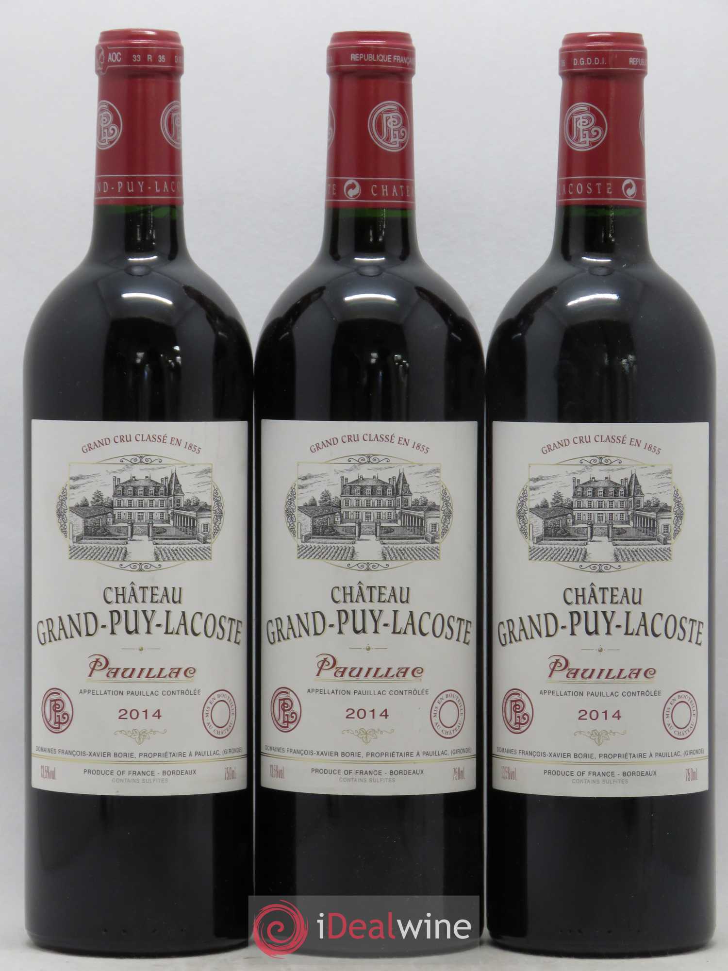 Château Grand Puy Lacoste 5ème Grand Cru Classé 2014 - Lot de 3 bouteilles - 0
