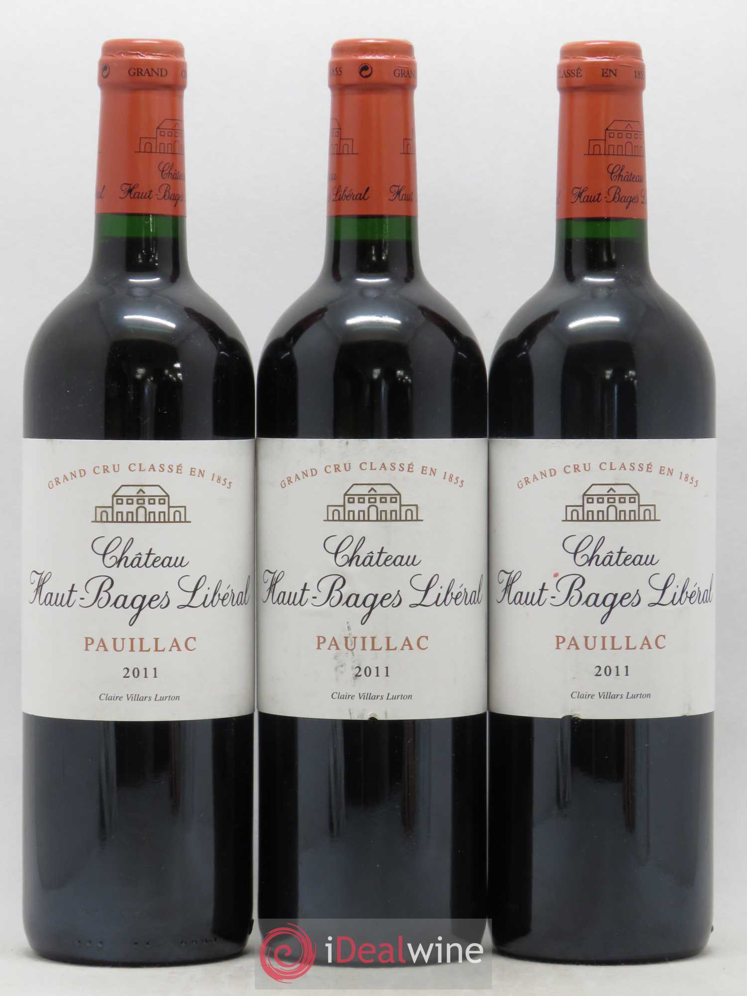 Château Haut Bages Libéral 5ème Grand Cru Classé 2011 - Lot de 3 bouteilles - 0