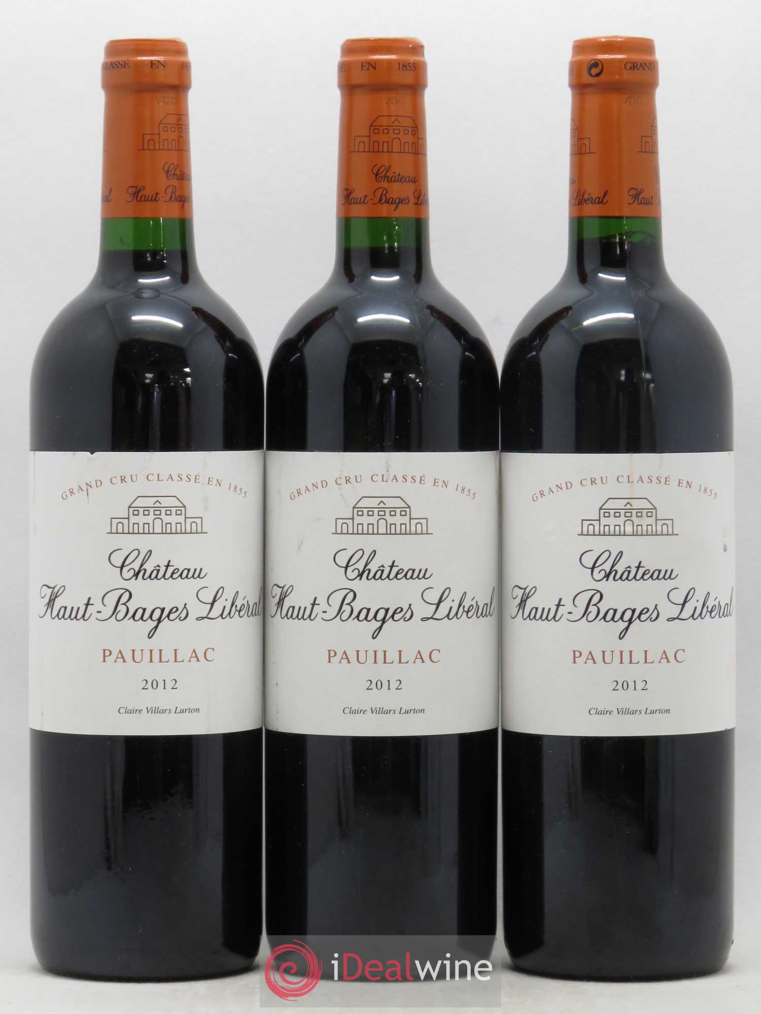 Château Haut Bages Libéral 5ème Grand Cru Classé 2012 - Lot de 3 bouteilles - 0