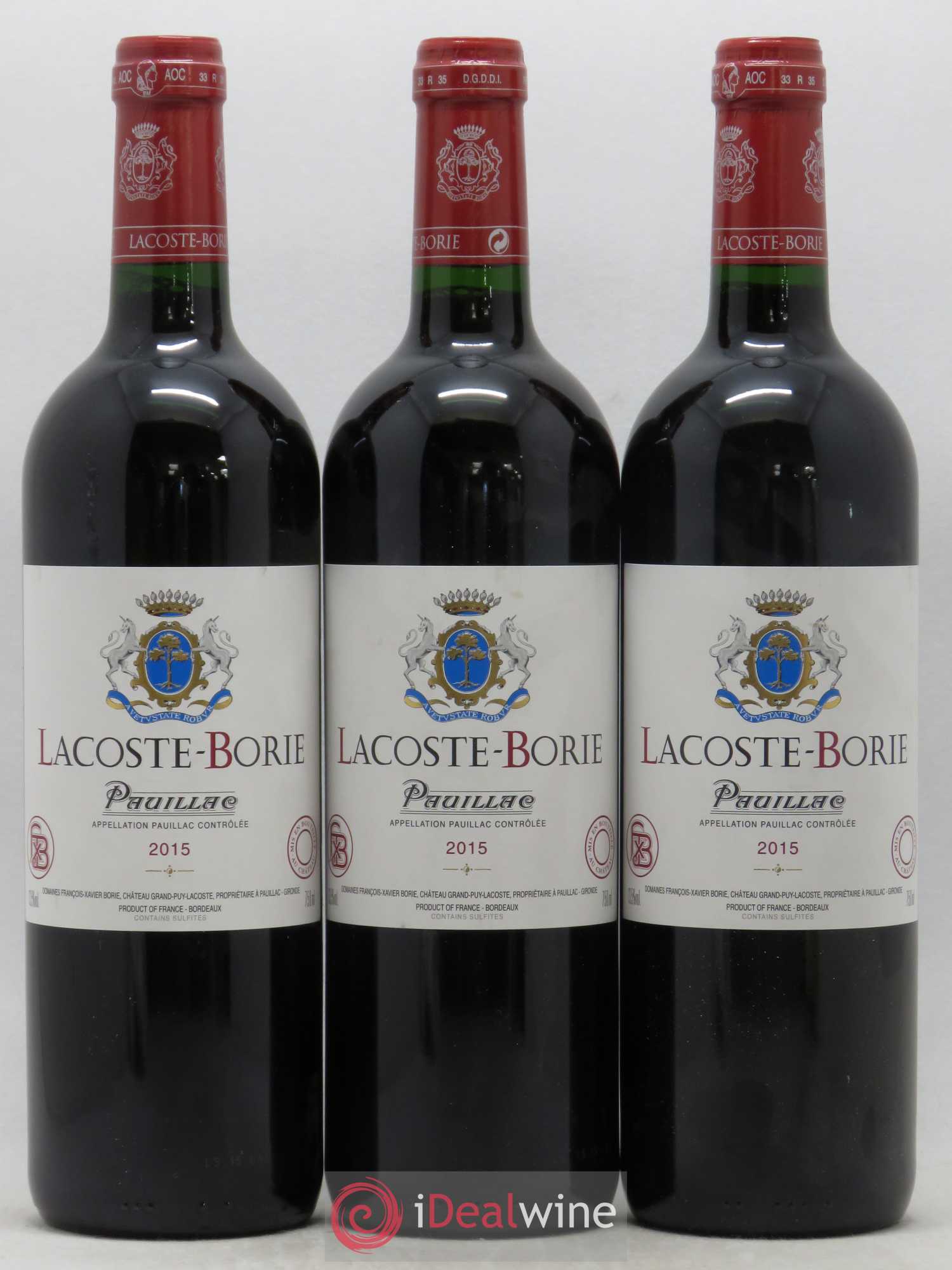 Lacoste Borie 2015 - Posten von 3 Flaschen - 0