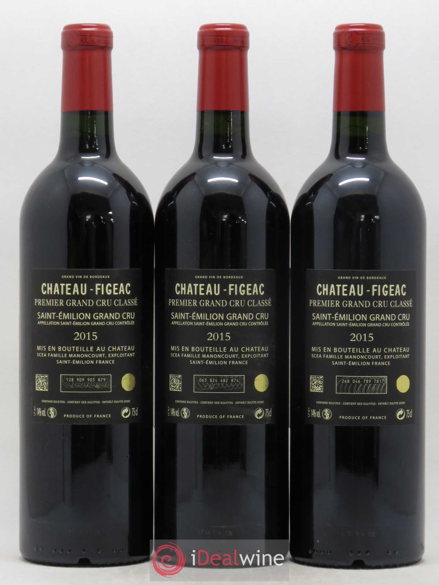 Château Figeac 1er Grand Cru Classé A 2015 - Lot de 3 bouteilles - 1