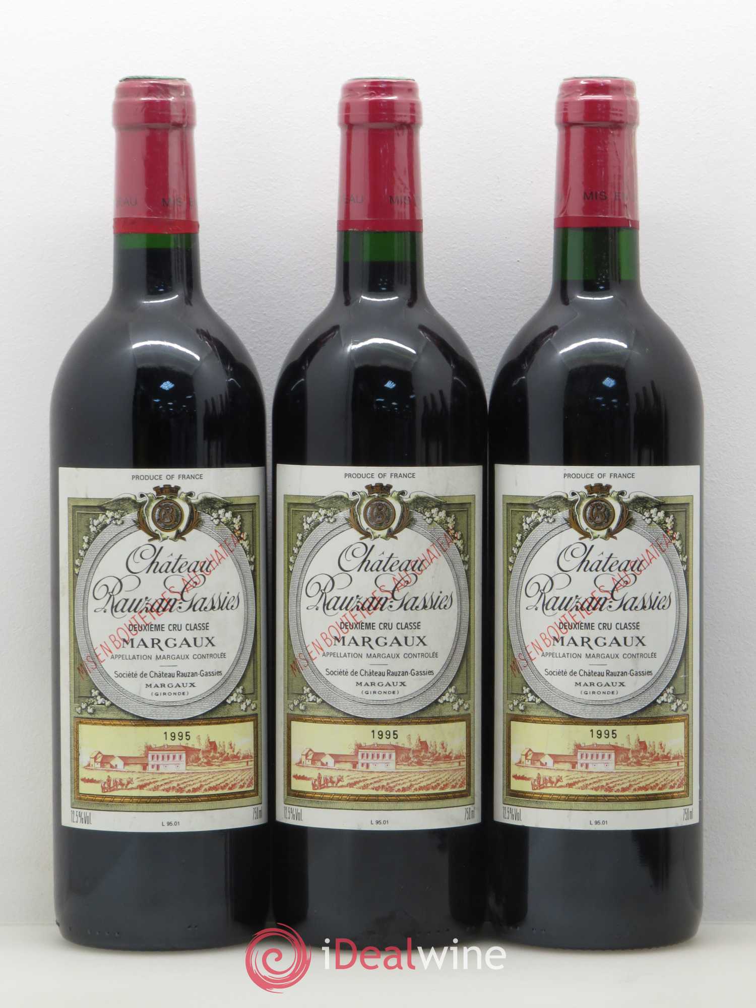 Château Rauzan-Gassies 2ème Grand Cru Classé 1995 - Lot de 6 bouteilles - 1