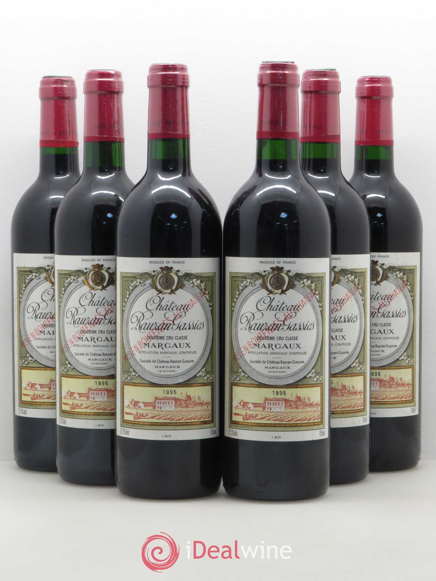 Château Rauzan-Gassies 2ème Grand Cru Classé 1995 - Lot de 6 bouteilles - 0