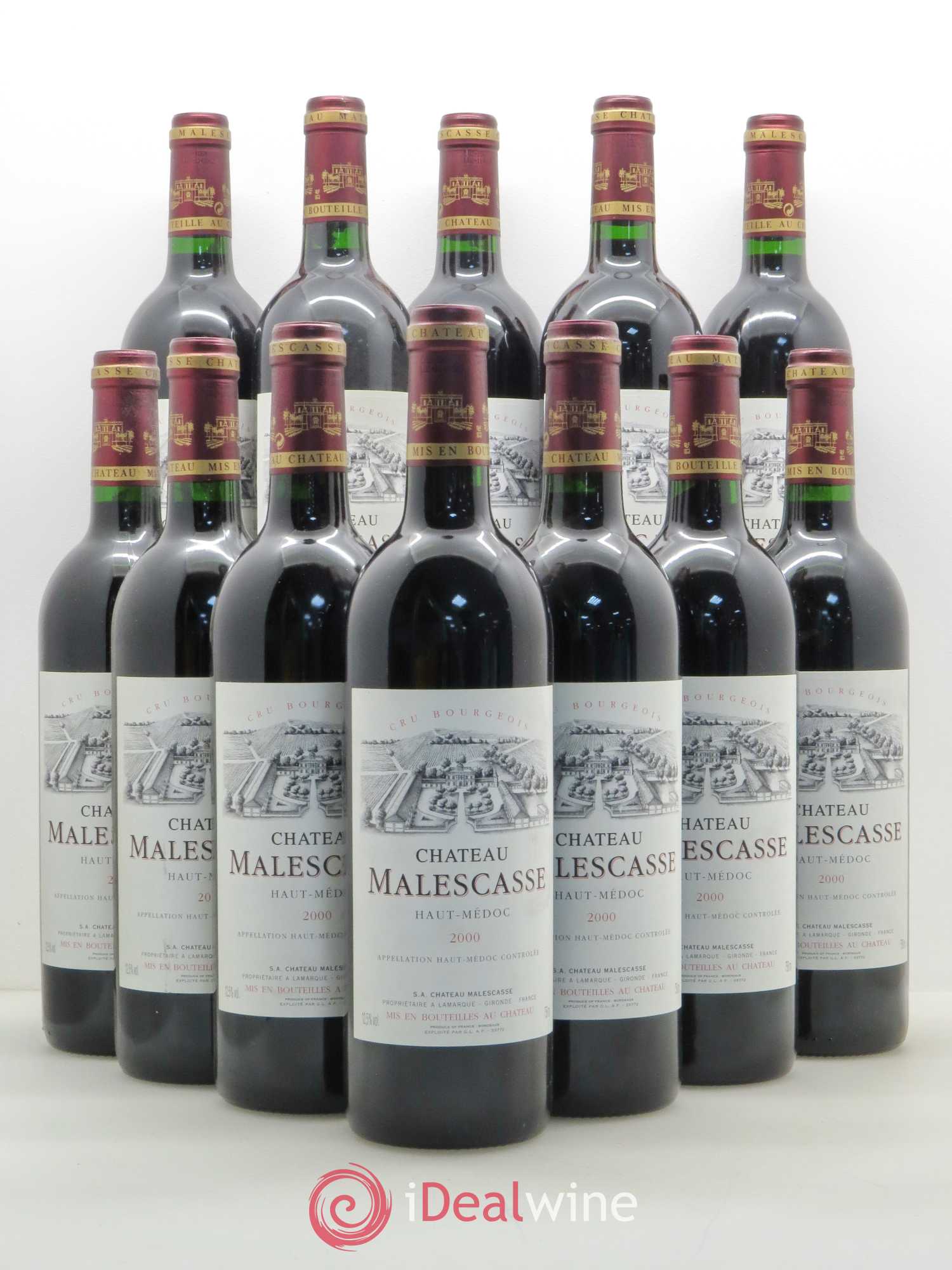 Château Malescasse Cru Bourgeois Exceptionnel 2000 - Lot de 12 bouteilles - 0