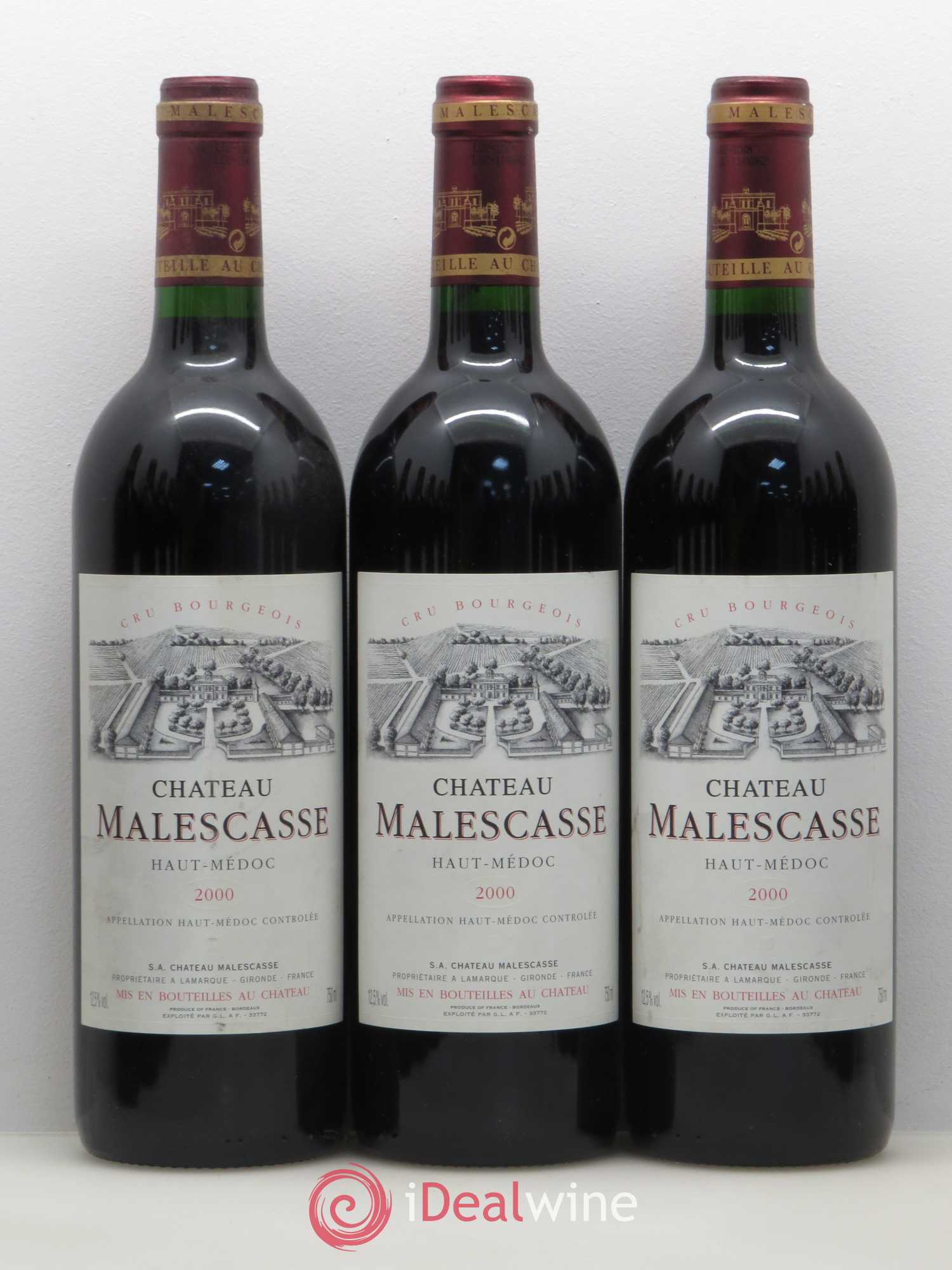 Château Malescasse Cru Bourgeois Exceptionnel 2000 - Lot de 12 bouteilles - 1