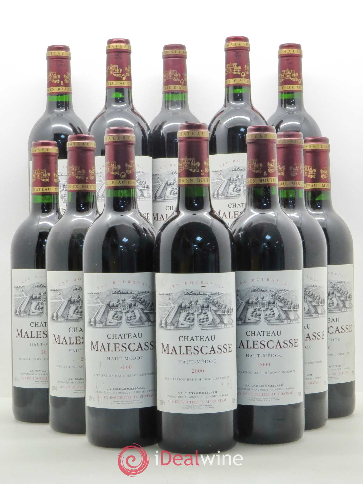 Château Malescasse Cru Bourgeois Exceptionnel 2000 - Lot de 12 bouteilles - 0