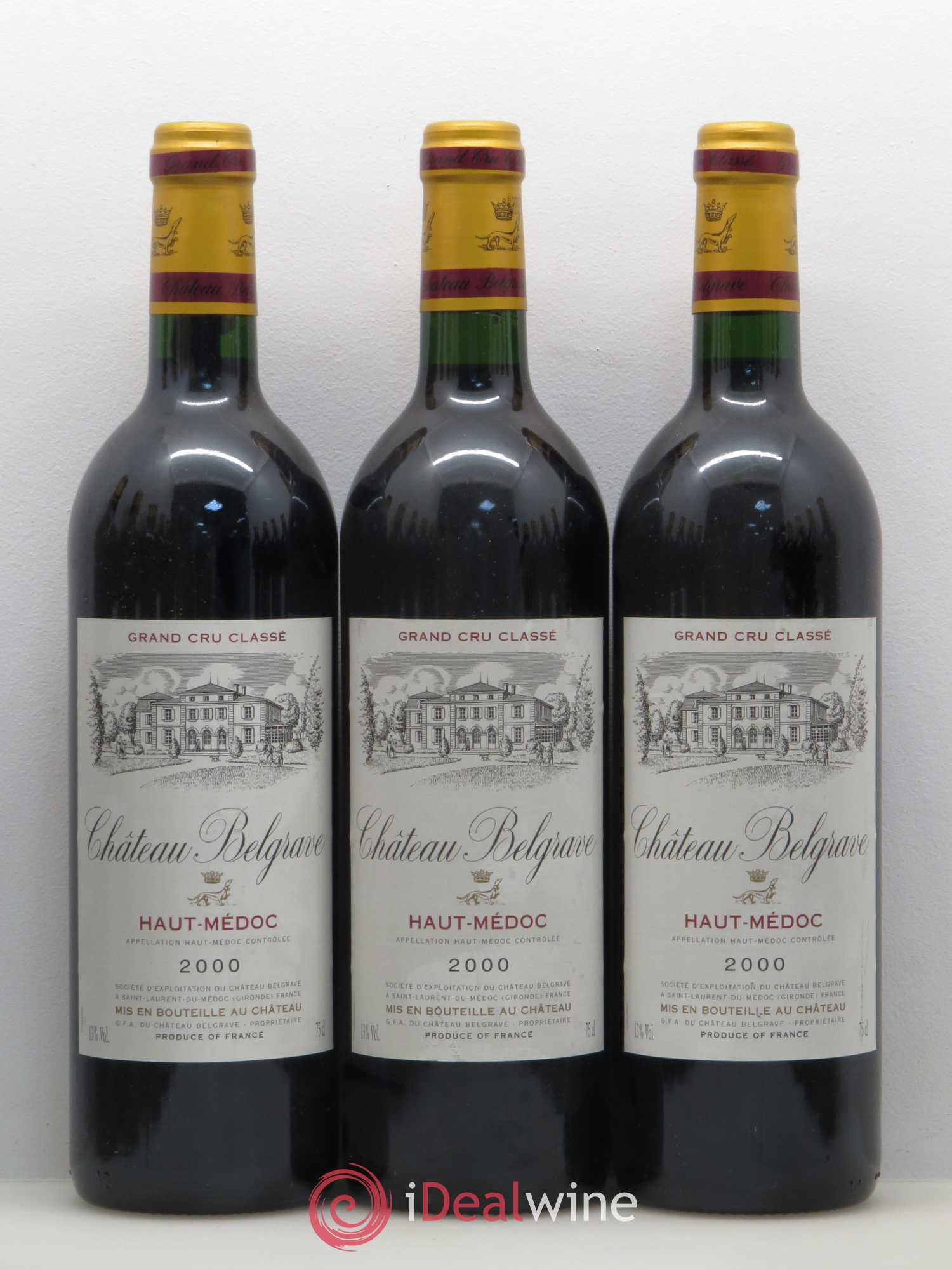 Château Belgrave 5ème Grand Cru Classé 2000 - Lot de 12 bouteilles - 1