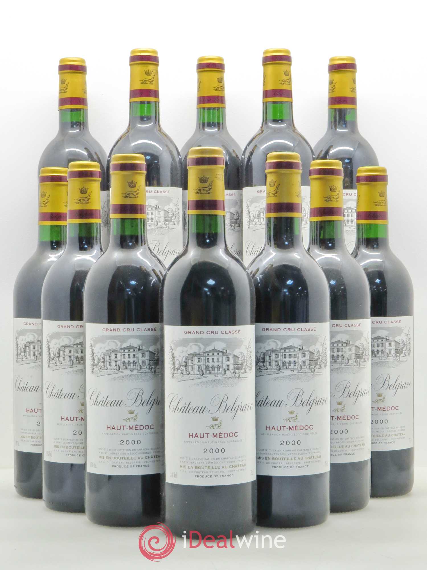 Château Belgrave 5ème Grand Cru Classé 2000 - Lot de 12 bouteilles - 0
