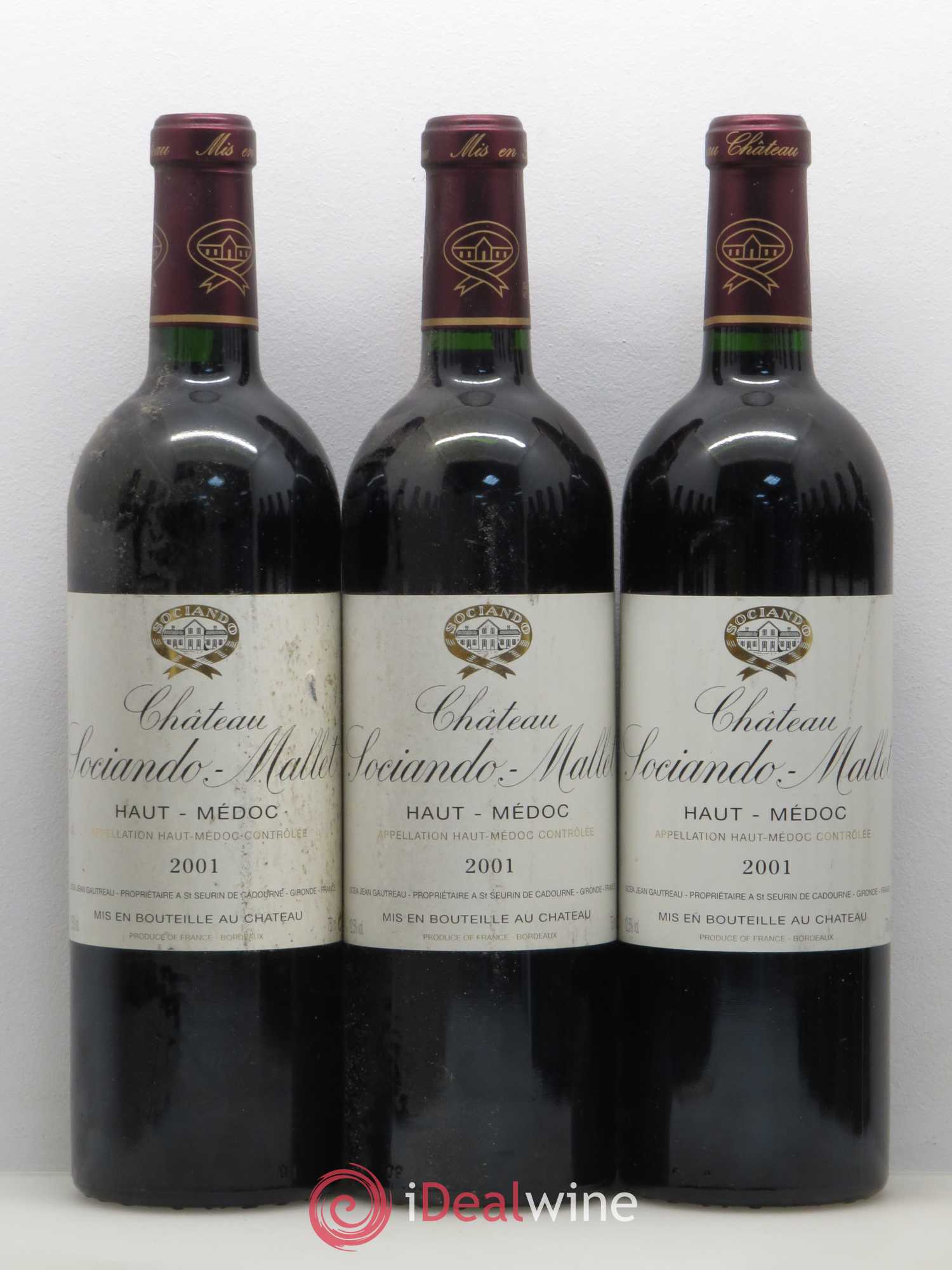 Château Sociando Mallet 2001 - Lot de 12 bouteilles - 1