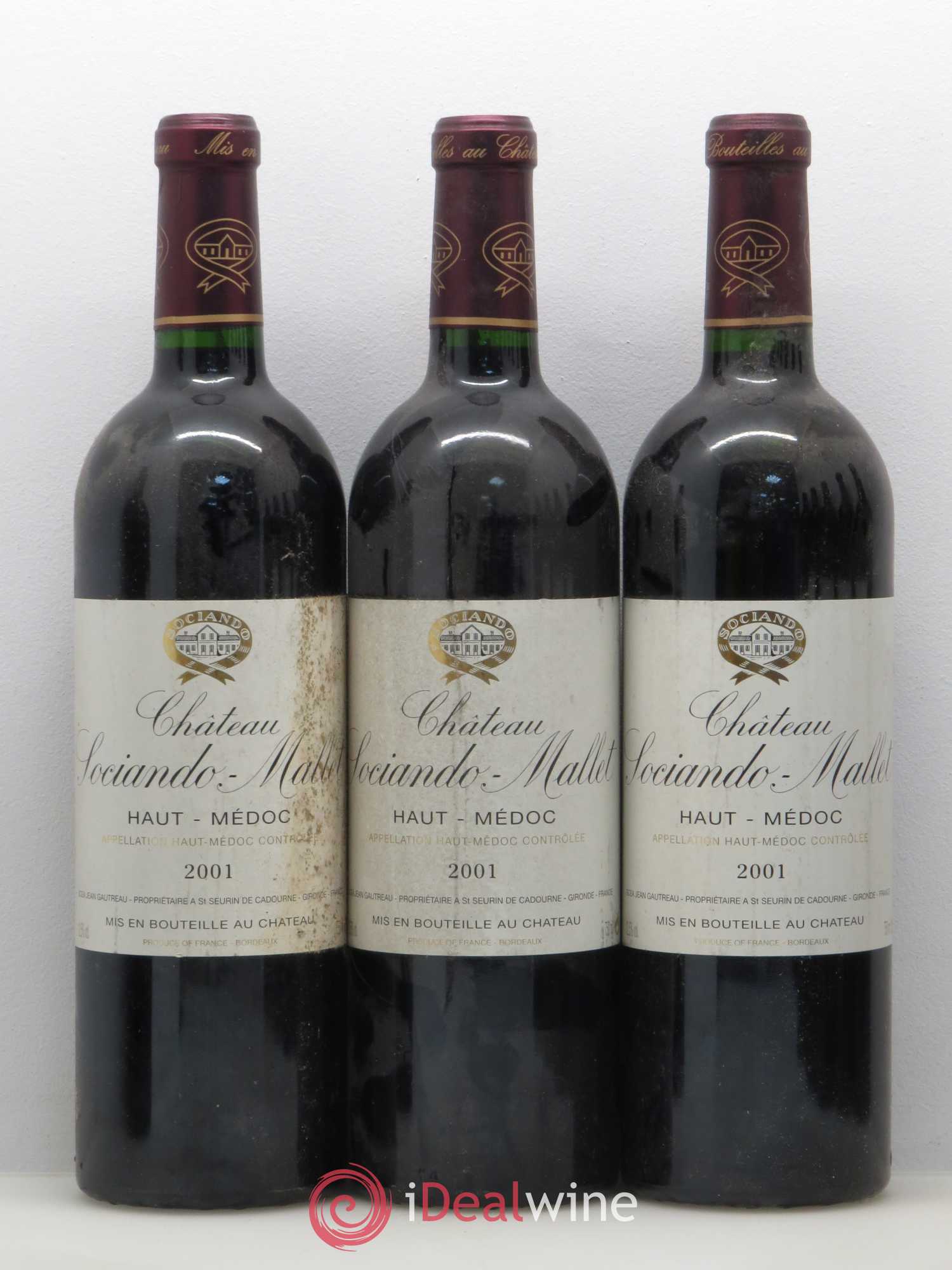 Château Sociando Mallet 2001 - Lot de 12 bouteilles - 2