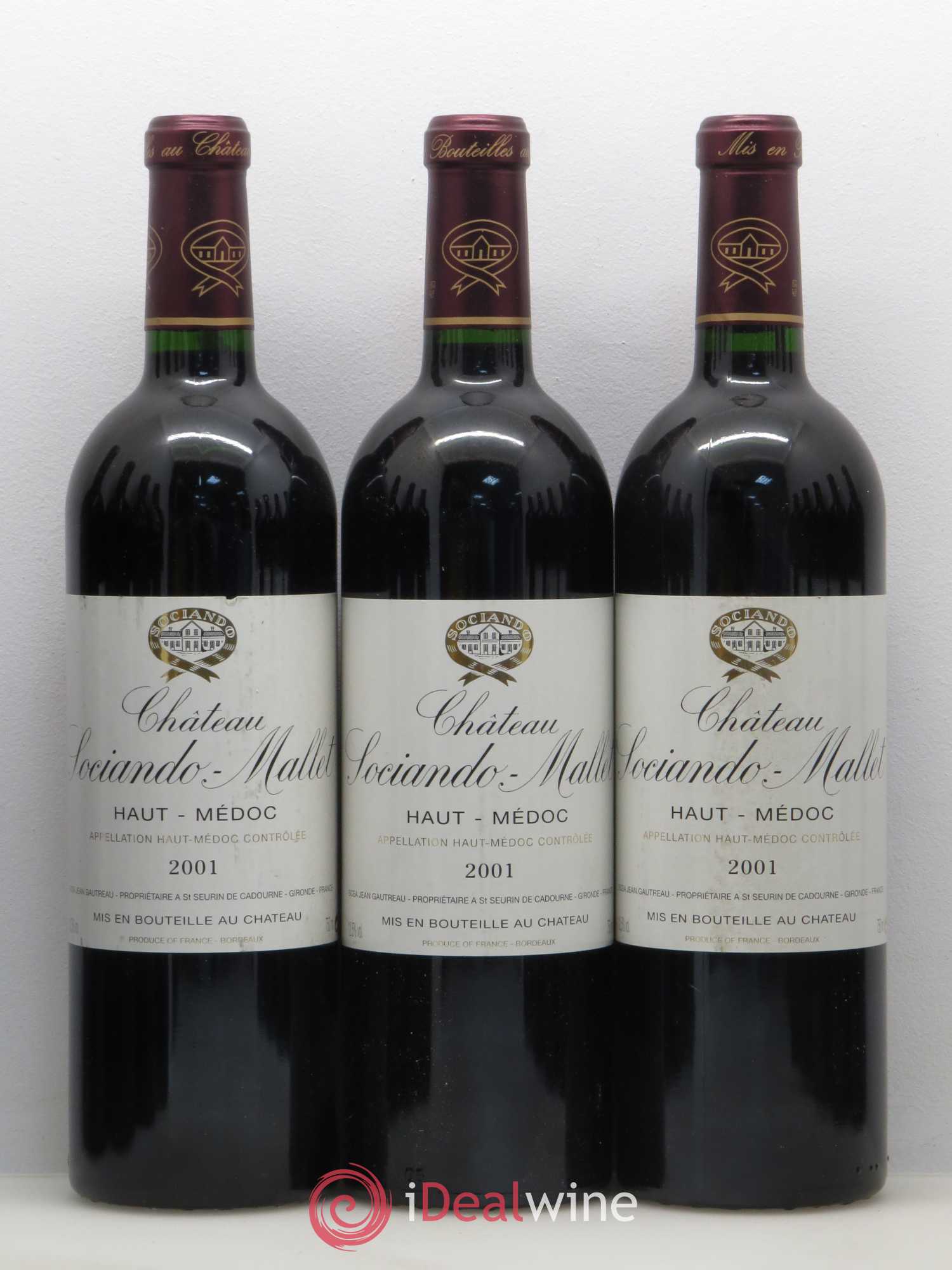 Château Sociando Mallet 2001 - Lot de 12 bouteilles - 1