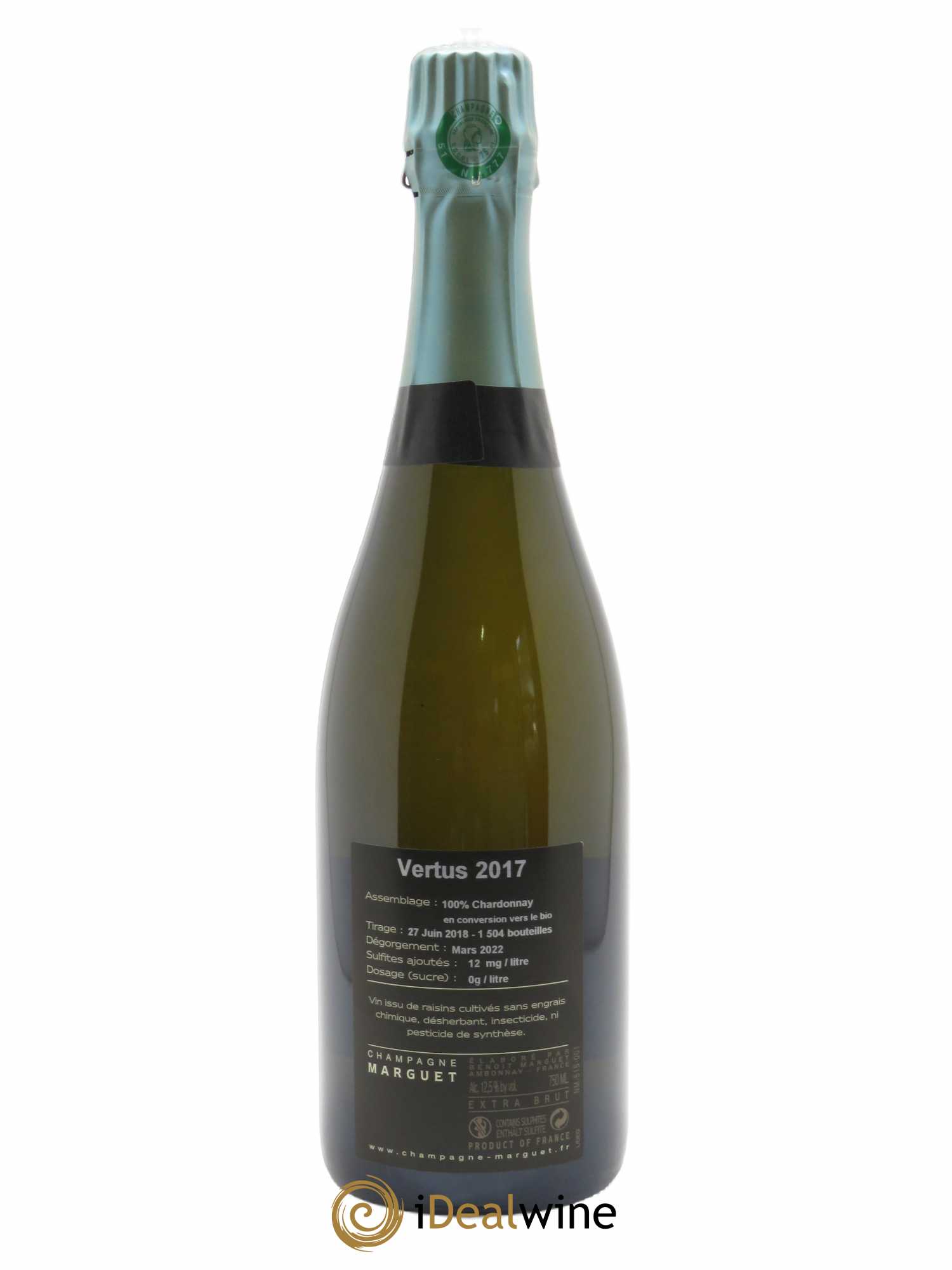 Vertus 1er Cru Brut Nature Marguet 2017 - Lot de 1 bouteille - 1