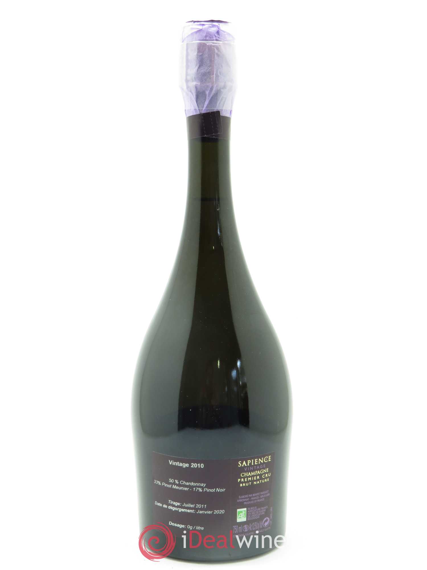 Sapience 1er Cru Brut Nature Marguet 2010 - Lot de 1 bouteille - 1