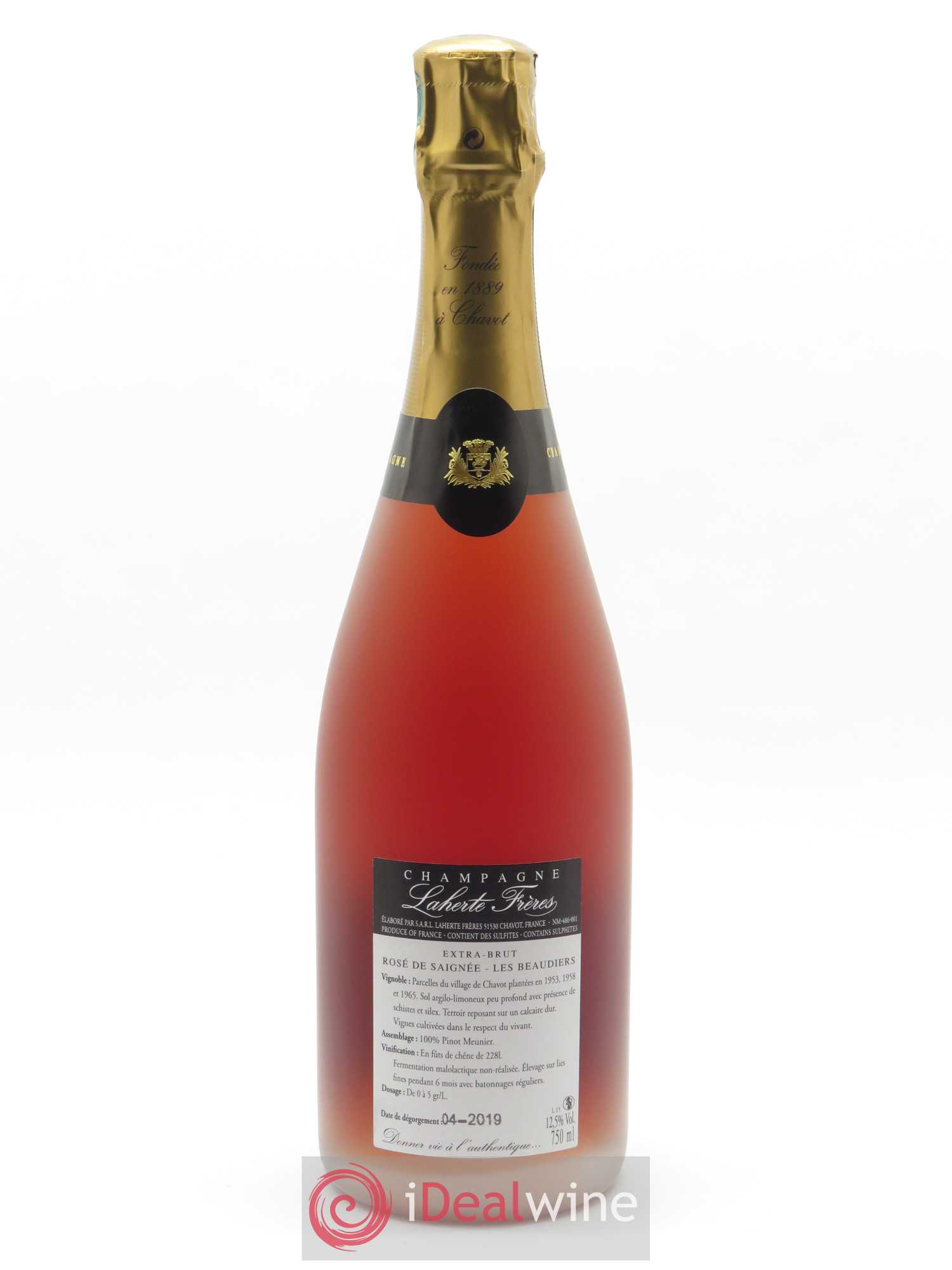 Rosé de Saignée Les Beaudiers Extra-Brut Laherte Frères 2015 - Lot de 1 bouteille - 1