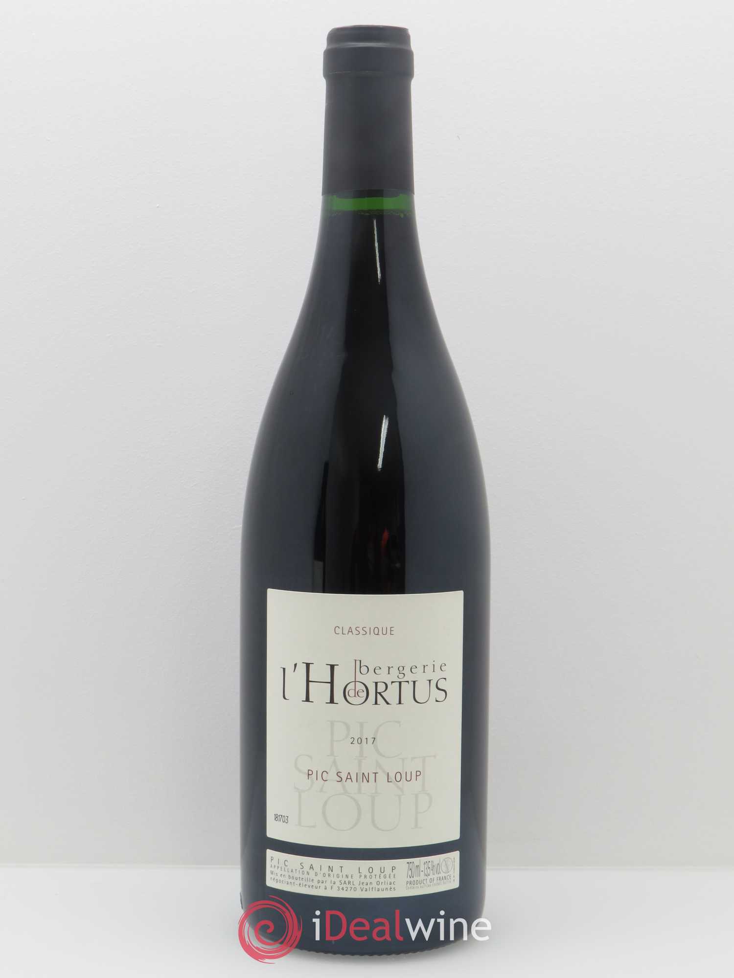 Pic Saint-Loup L'Hortus Bergerie de l'Hortus Classique Famille Orliac 2017 - Lot de 1 bouteille - 0