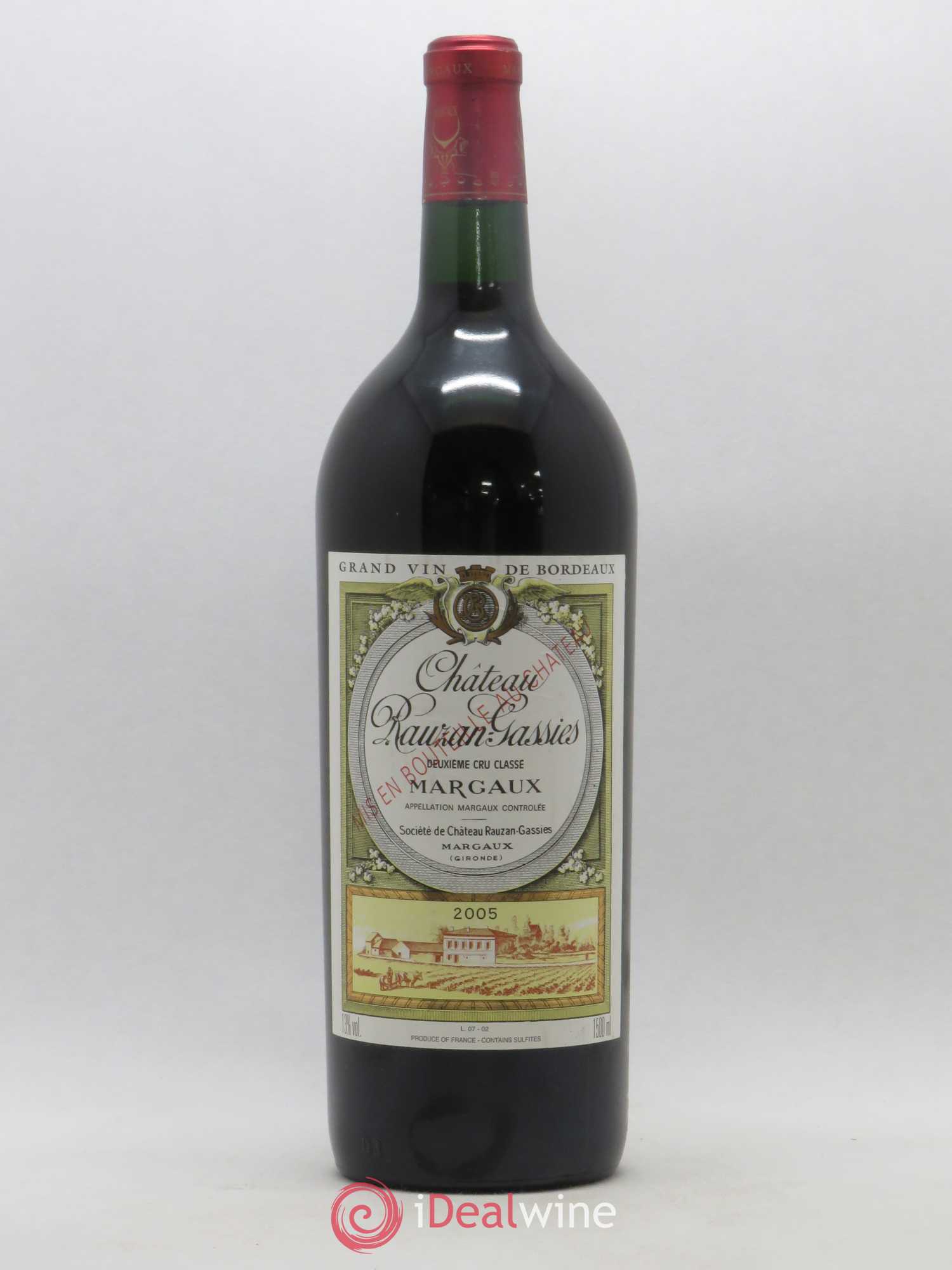 Château Rauzan-Gassies 2ème Grand Cru Classé 2005 - Lot de 1 magnum - 0