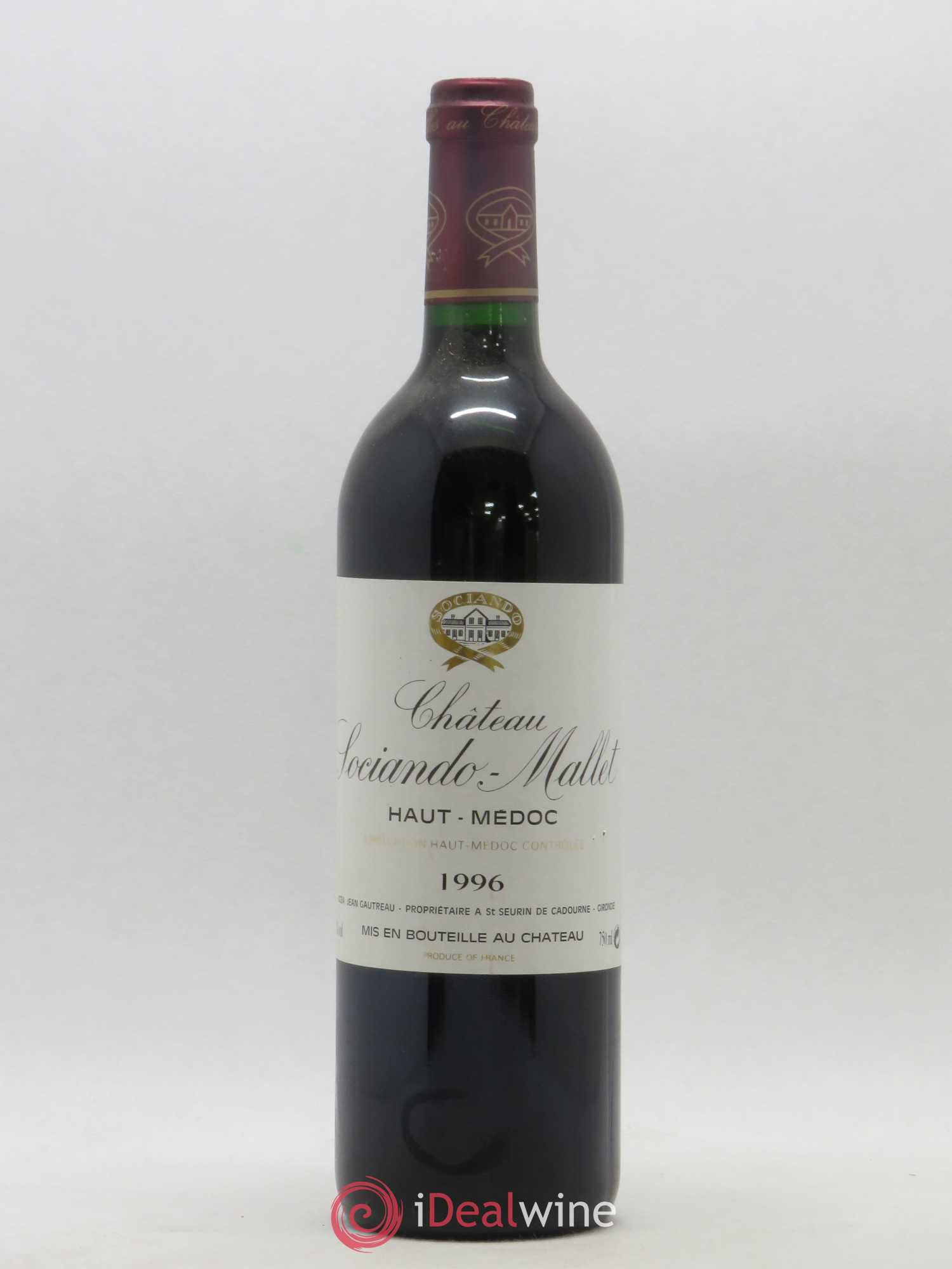 Château Sociando Mallet 1996 - Lot de 1 bouteille - 0