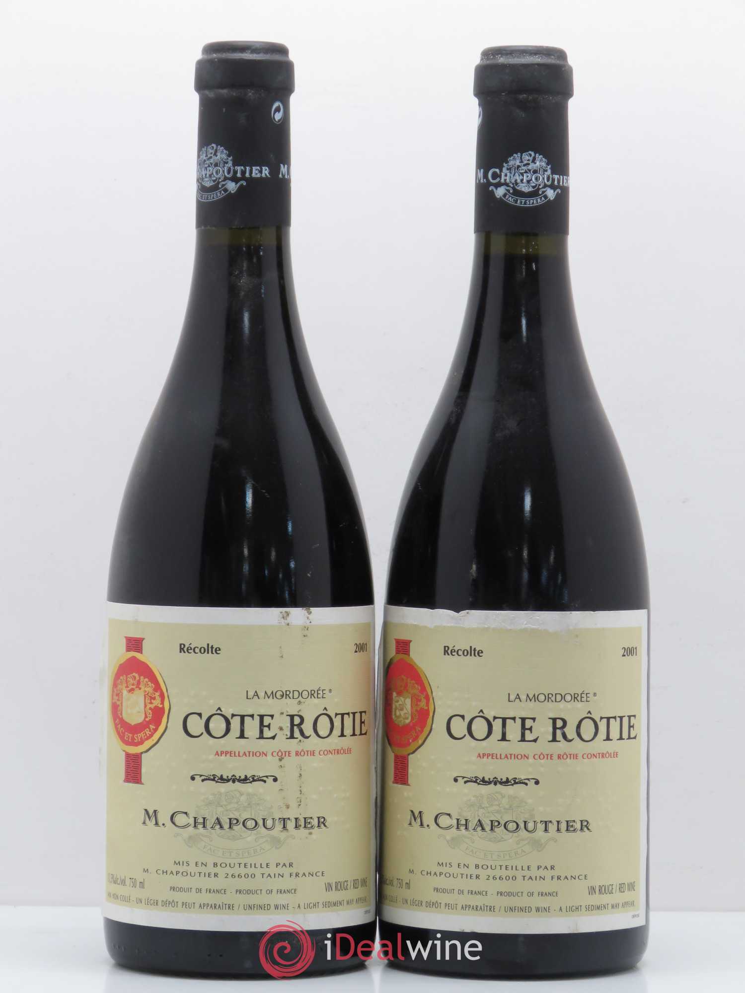 Côte-Rôtie La Mordorée Chapoutier 2001 - Lot de 2 bouteilles - 0