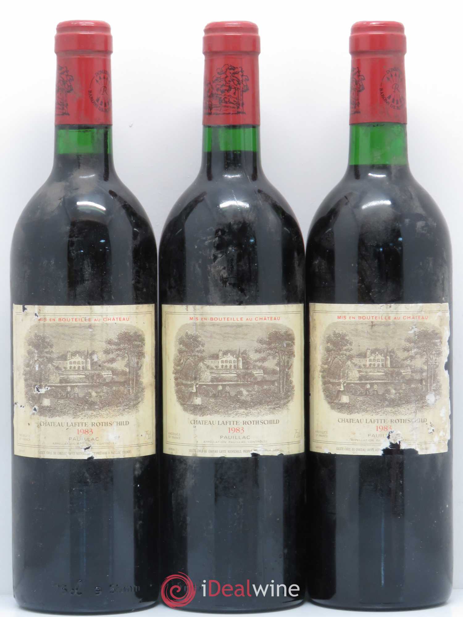 Château Lafite Rothschild 1er Grand Cru Classé 1983 - Lot de 3 bouteilles - 0