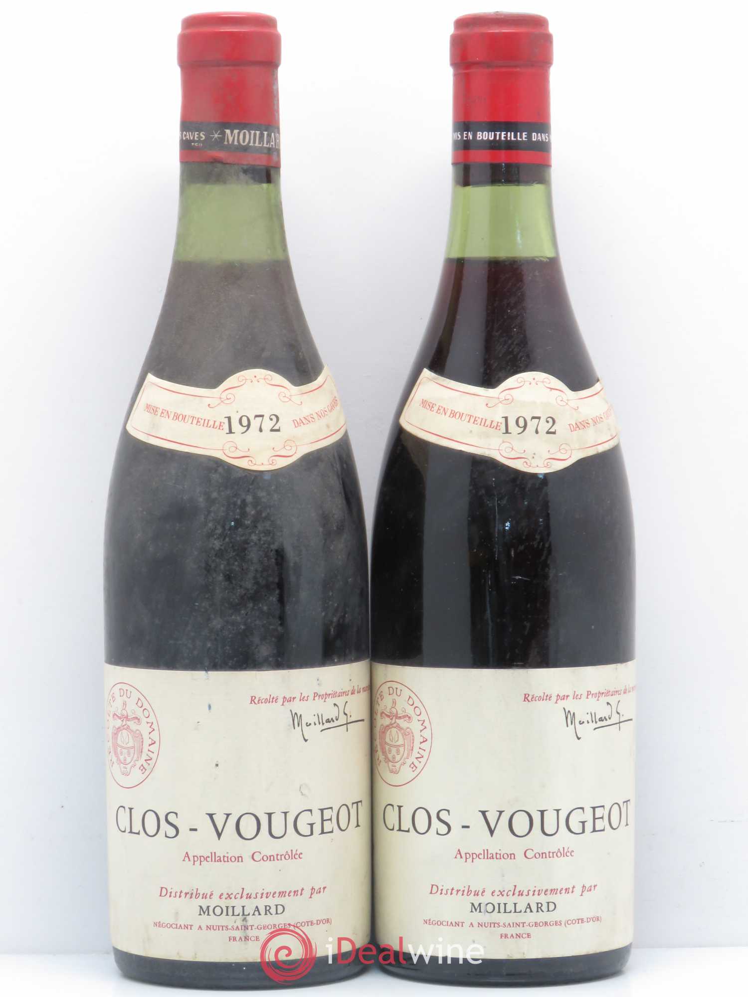 Clos de Vougeot Grand Cru Moillard 1972 - Lot de 2 bouteilles - 0