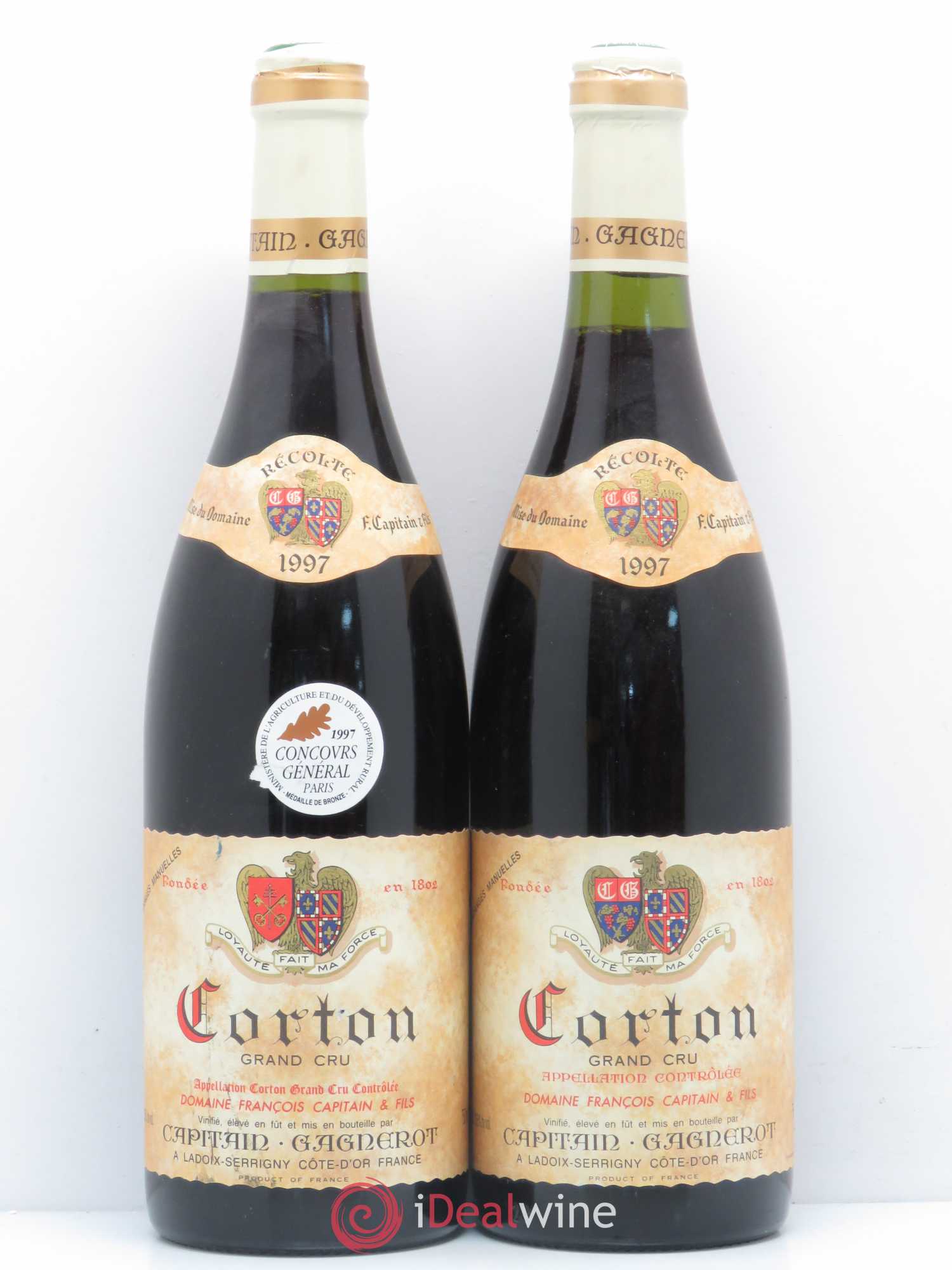 Corton Grand Cru Capitain Gagnerot (sans prix de réserve) 1997 - Posten von 2 Flaschen - 0
